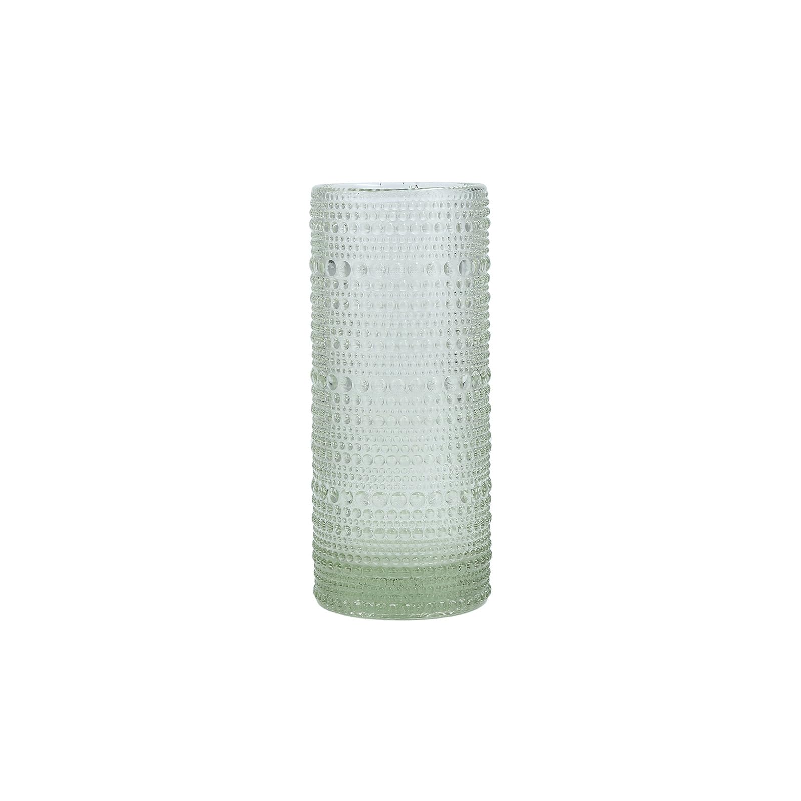 Fortessa Jupiter Beaded Hobnail Glass, 11 Ounce Collins/High Ball (Set of 6), Sage