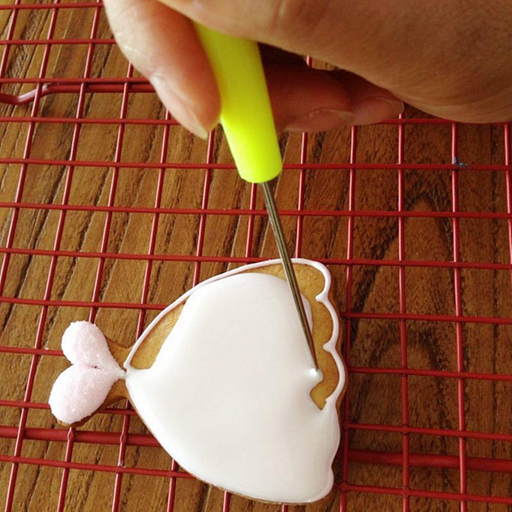 Baixikly 6 Pieces Cookie Scribe Tool Cookie Decorating Tools Sugar Stir Needle Scriber, Diy Baking Pin Whisk Stainless Steel Nee