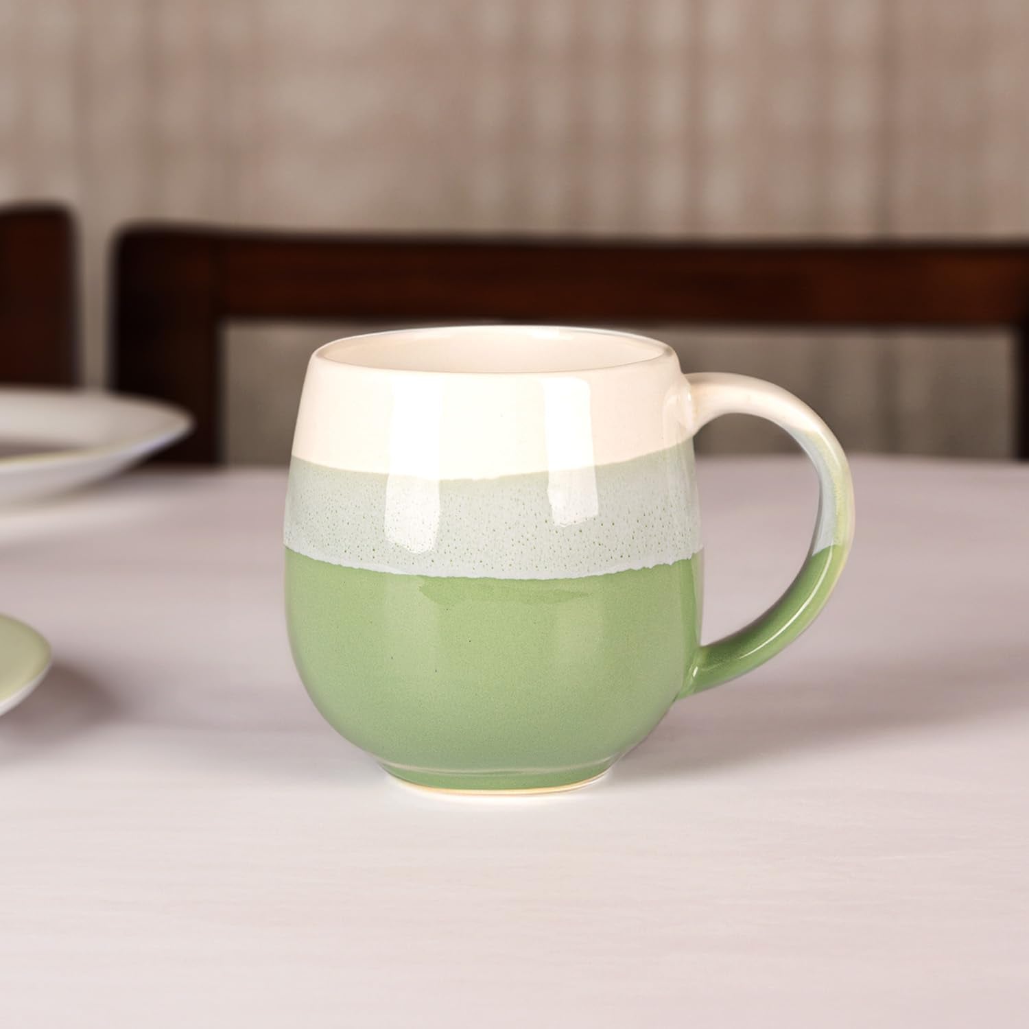 U & U UNIQUE UTILITIES Ceramic Coffee Mug Milk Cup for Home & Office Gift - 450 ML (Olive Green)