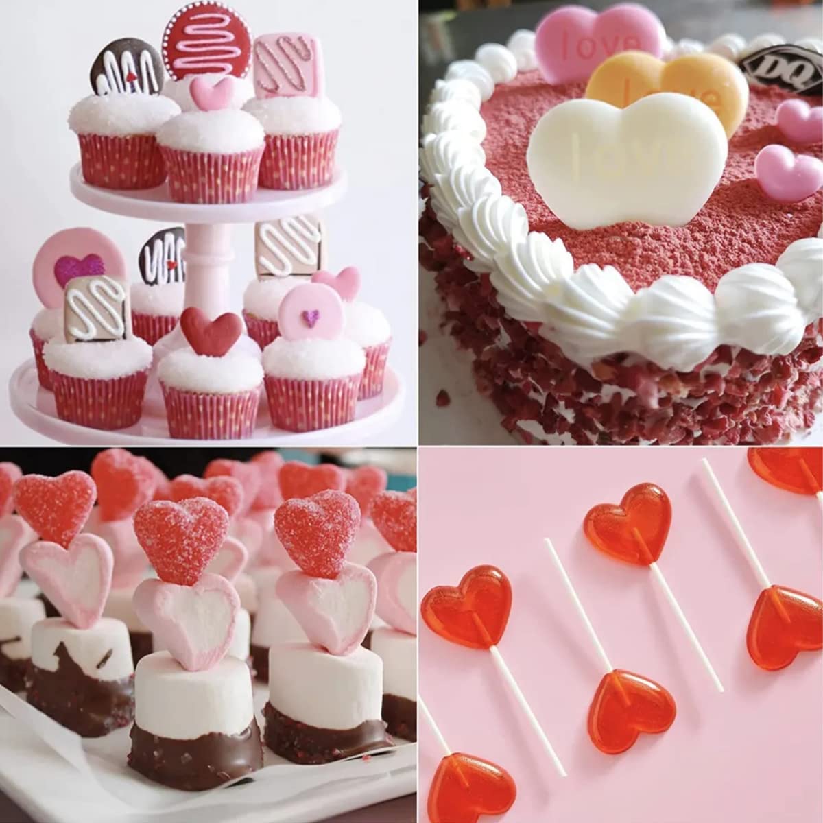 2 Pcs Heart Silicone Molds, Different Sizes Heart Chocolate Mold Heart Shape Candy Molds For Cookie Decor, Pastry, Cake, Chocola