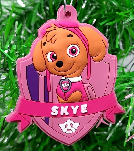 Cartoon Classic Crime Fighting Badge Ornament Set with Ryder, Zuma, Chase, Rubble, Marshall, Skye and Friends (Unique Design)