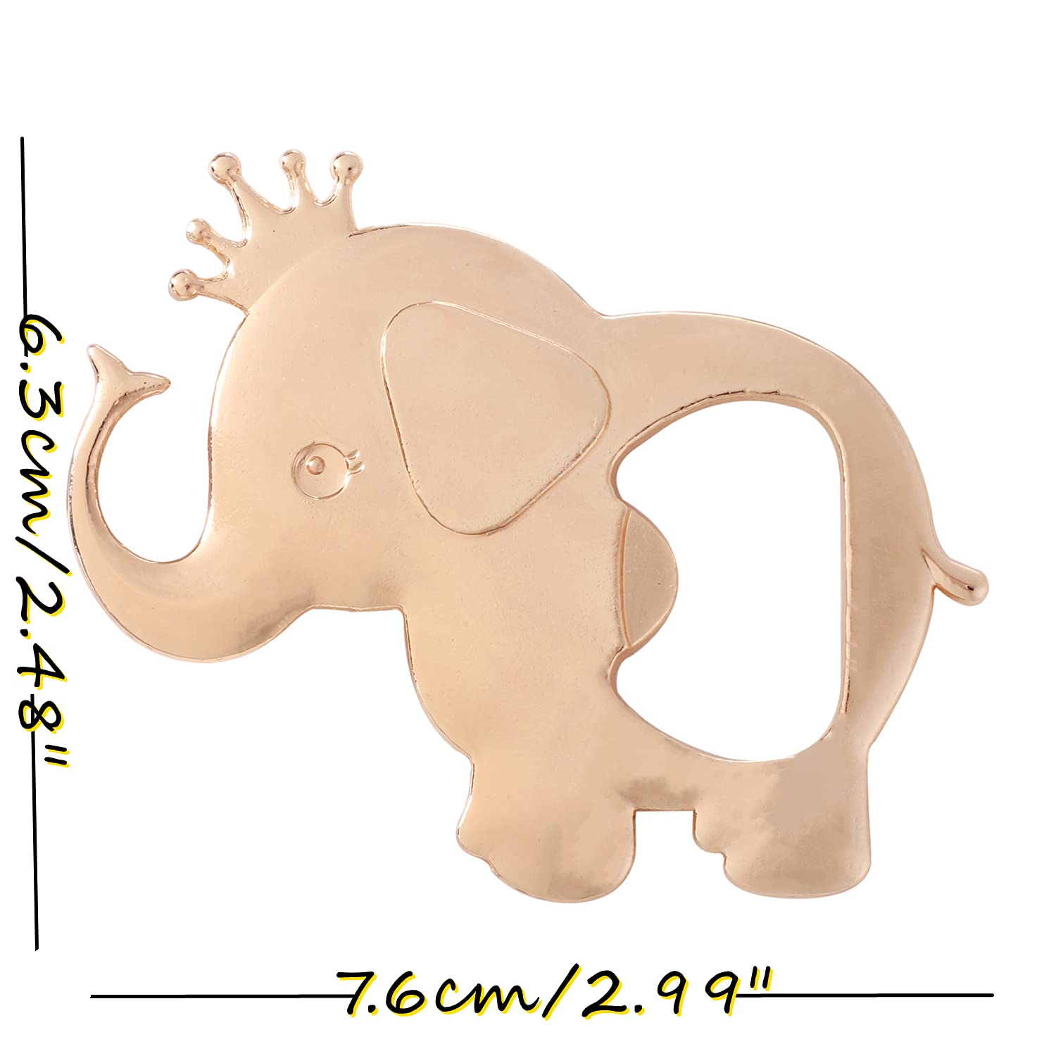16PCS Baby Shower Party Favor for Guests Crown Elephant Bottle Opener Baby Shower Return Gifts Baby Baptism Birthday Party Decor Gender Reveal Party Supplies (Pink Crown Elephant  16)