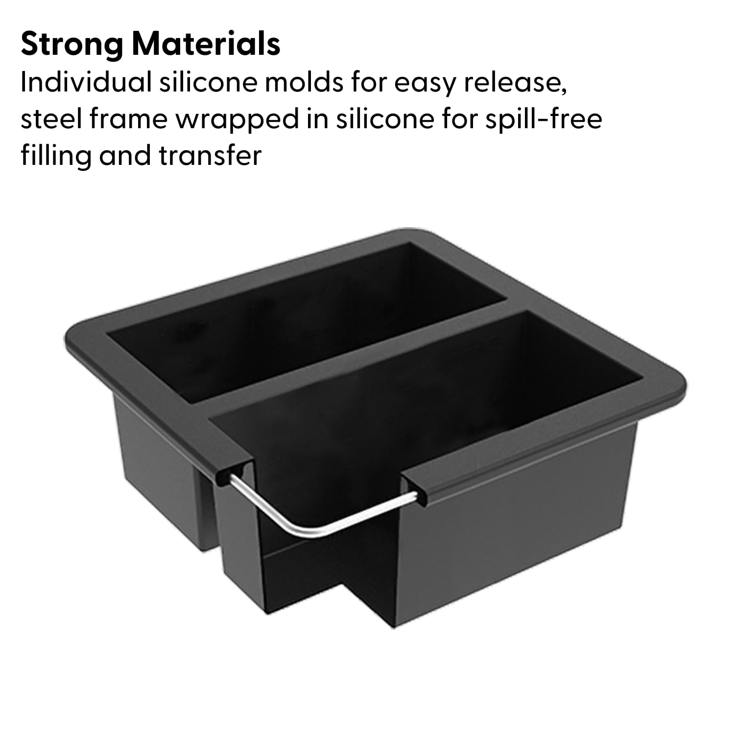 W&P Cup Cubes Silicone Freezer Tray With Lid, Charcoal, Makes 2 Perfect 2-Cup Portions, Freeze & Store Soup, Broth, Sauce, Lefto