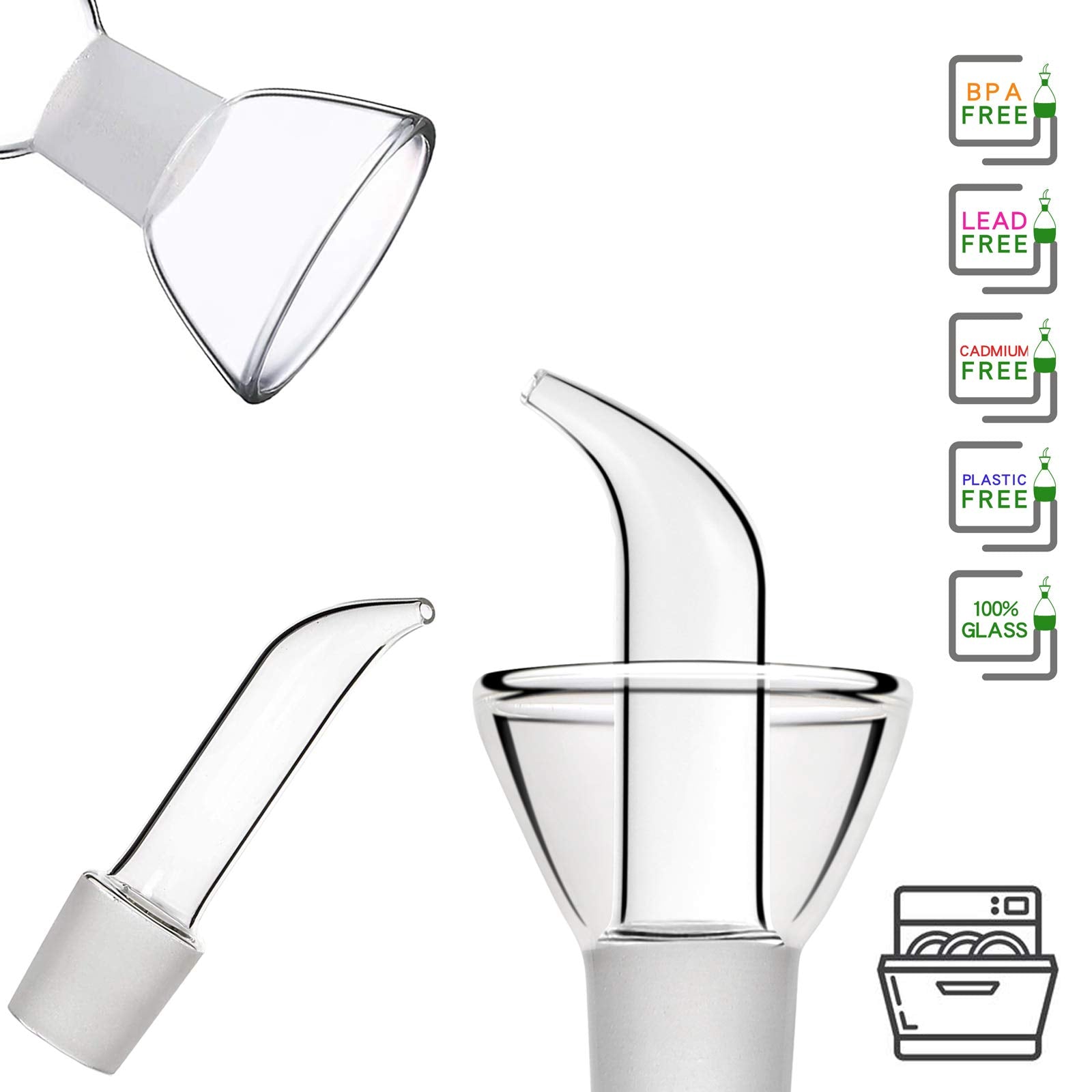 Haizeen 9 Oz / 250 Ml Glass All-Purpose Cruet, Glass Oil Decanter And Cruet For Kitchen And Bbq