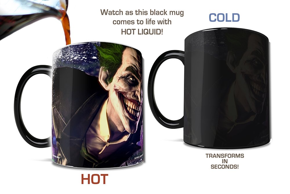 Morphing Mugs DC Comics - Batman - The Joker - Laugh - Arkham Origins - One 11 oz Color Changing Heat Sensitive Ceramic Mug - Im