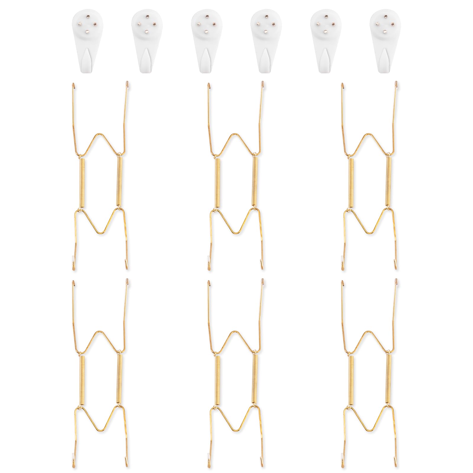 Bilillo 6 Pack Plate Hangers for The Wall, Suitable for 8-10 inch Art Plate, Stainless Steel Invisible Heavy Duty Wire Plate Hol