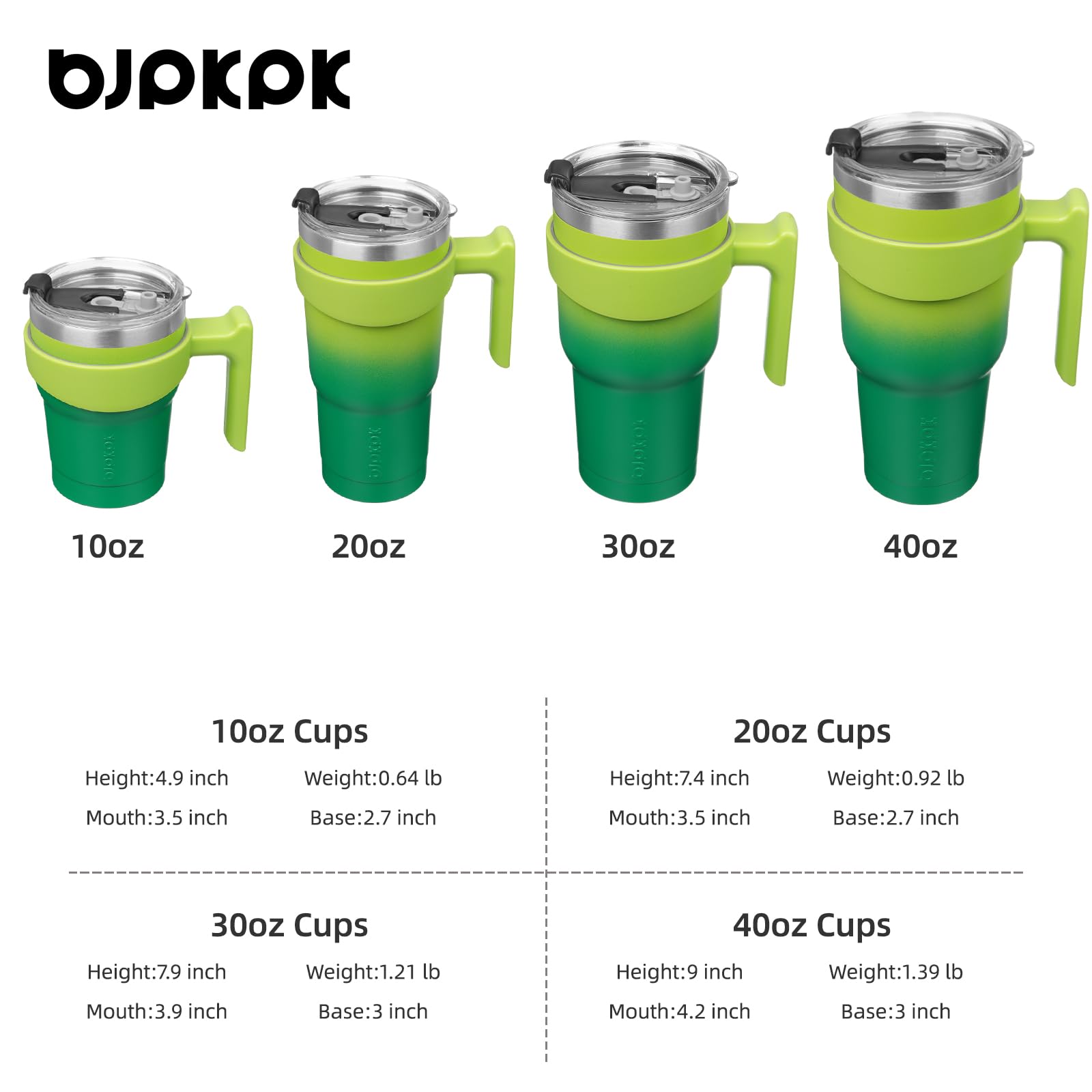 Bjpkpk 10 Oz Tumbler With Handle And Straw Lid Stainless Steel Travel Mugs Insulated Tumbler Cups,Bamboo Grove