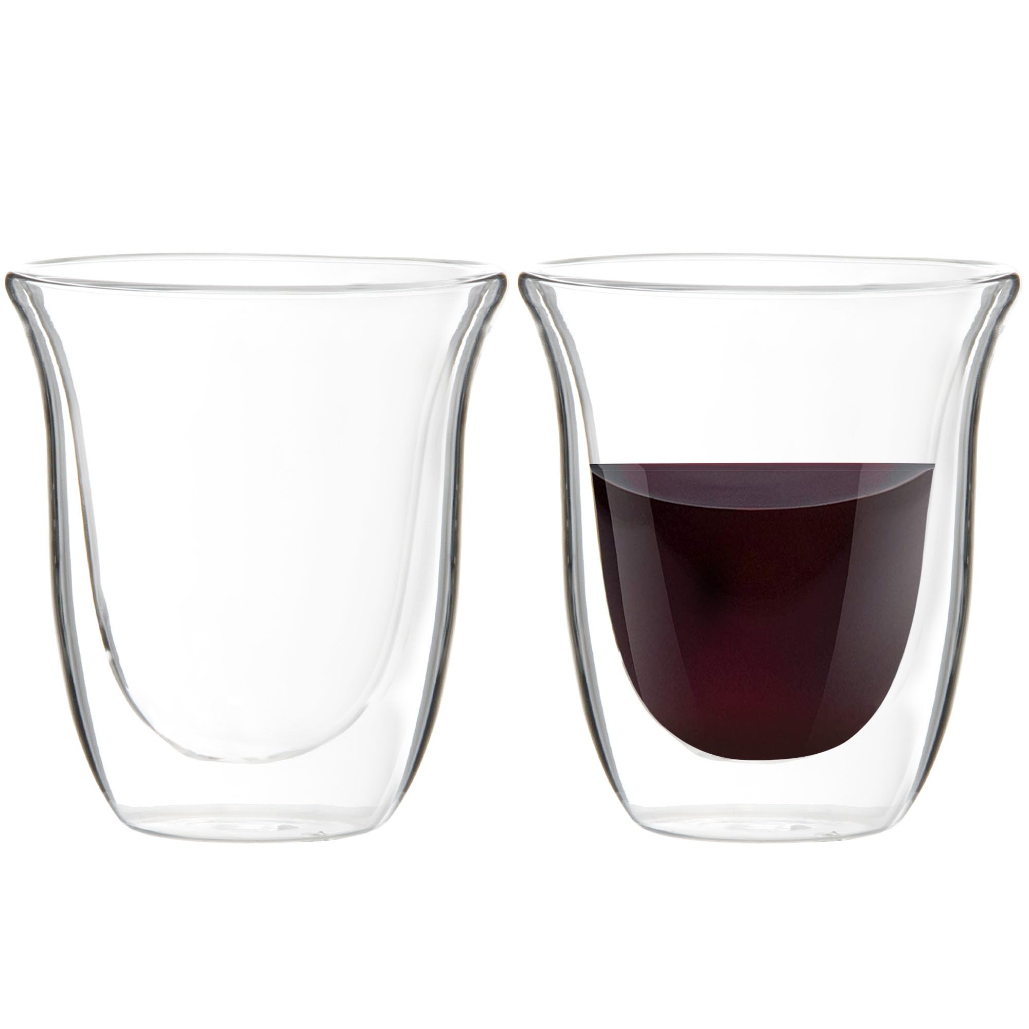 Youngever 2 Pack 5.5 Ounce Espresso Cups, Double Wall Thermo Insulated Espresso Cups, Glass Coffee Cups (Tall)