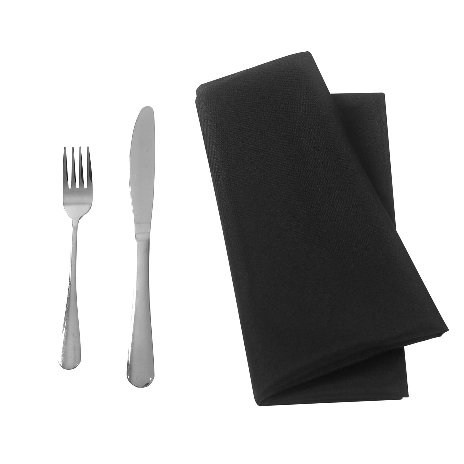 25Pcs Polyester Cloth Napkins - 17 X 17 Inch Black Dinner Washable Napkins With Hemmed Edges For Restaurant/Wed(25,Black)