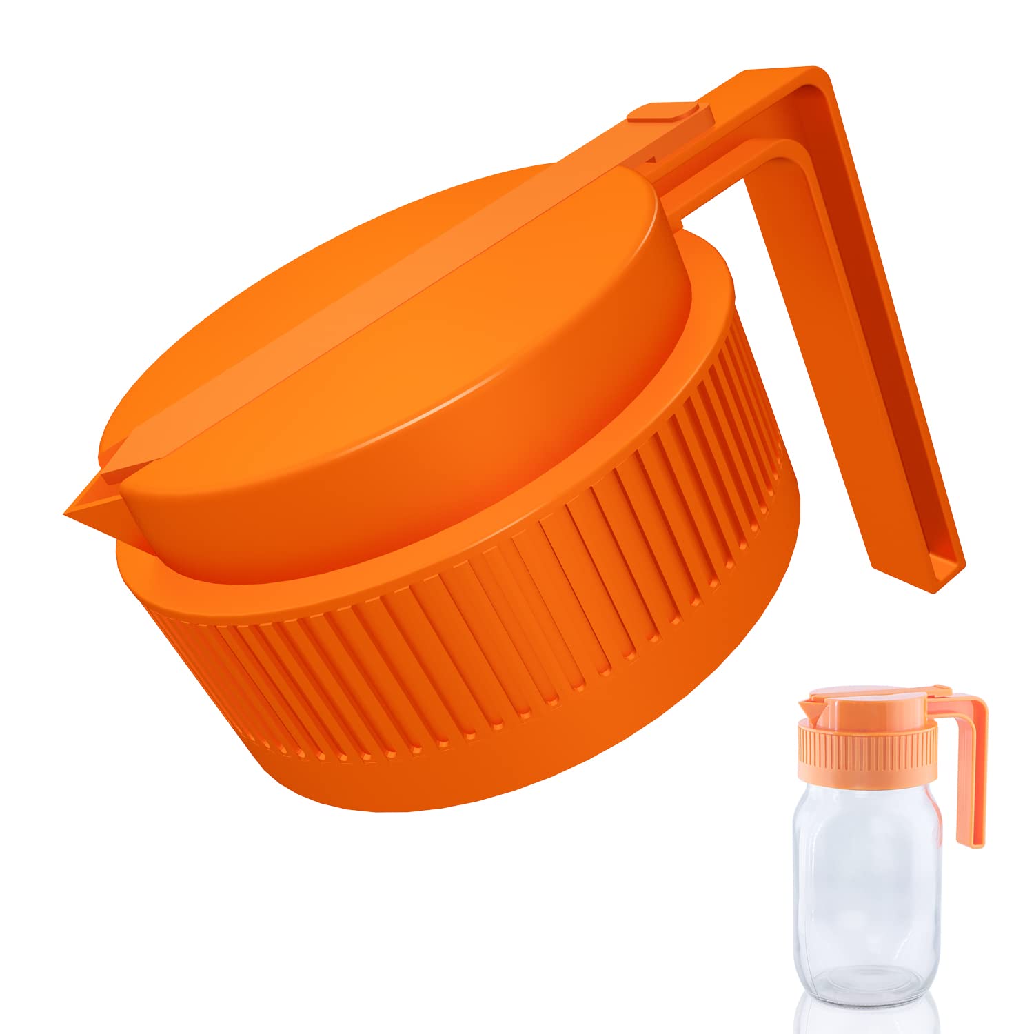 Wide Mouth Mason Jar Lids With Handle, Mason Jar Pour Spout Lid, Easy Pouring Spout Cover, Leak-Proof Seal, One Hand Control, Tu