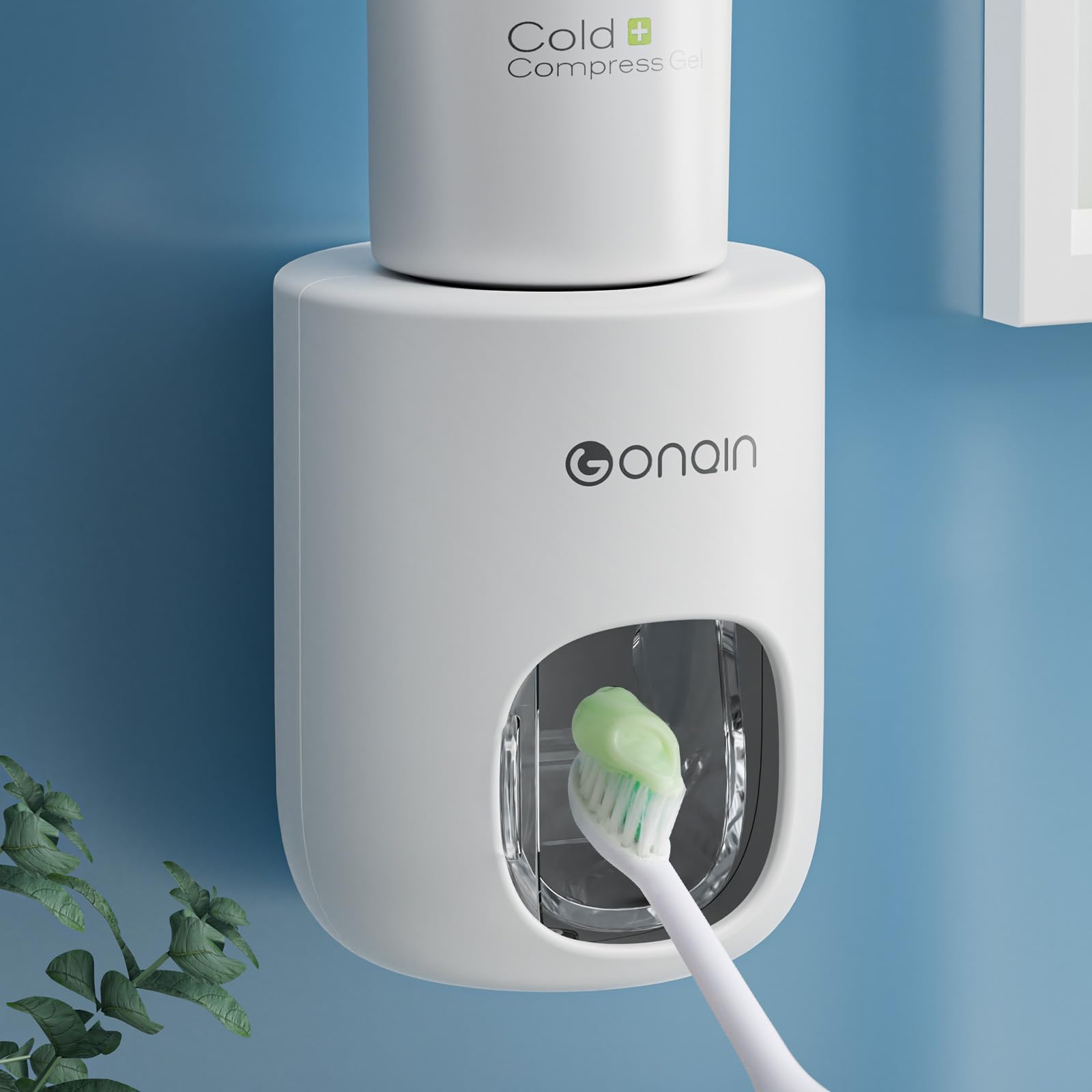 Vnyifan Toothpaste Dispenser Wall Mount For Bathroom-Toothpaste Holder Automatic Toothpaste Squeezer With Cover For Bathroom Org