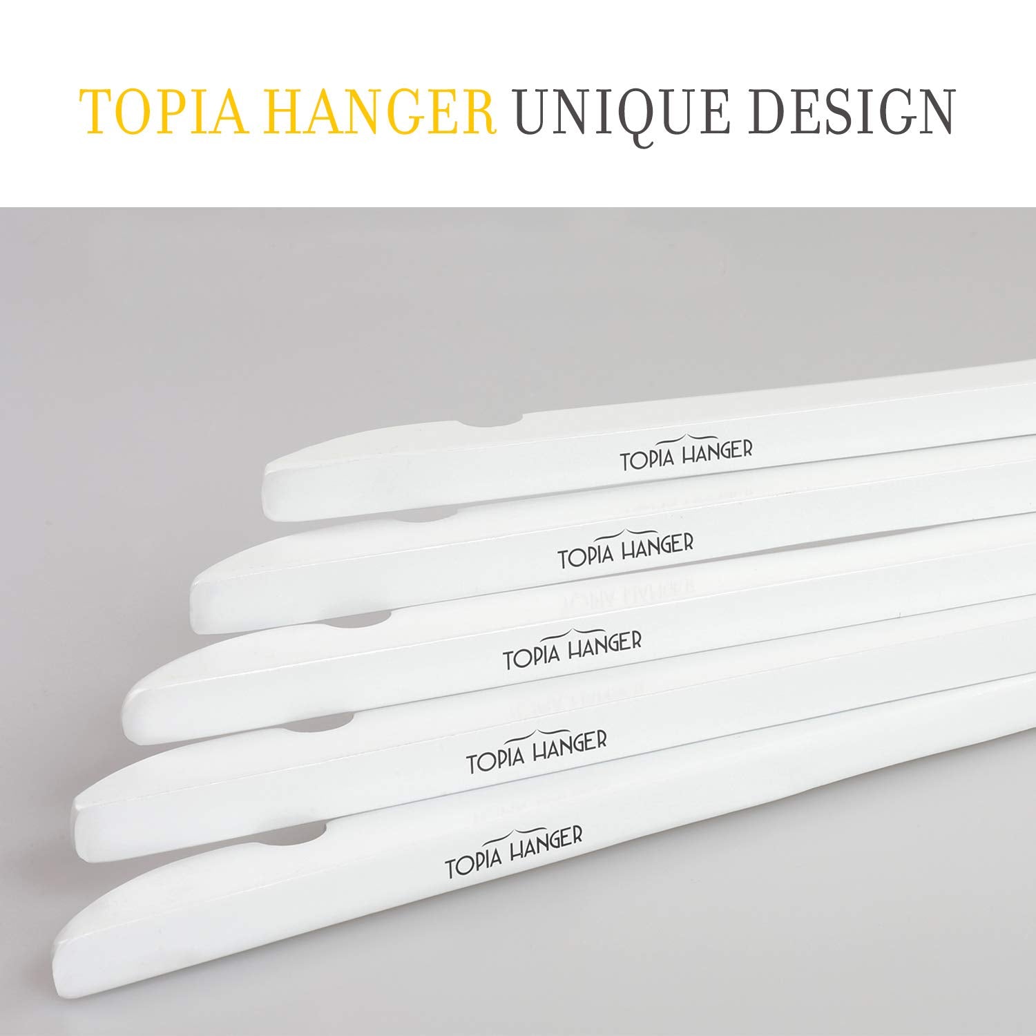 Topia Hanger Wooden Hangers 18 Pack, Premium Bride Hanger For Wedding Dress, White Wood Suit Coat Hanger With 360Swivel White Ho