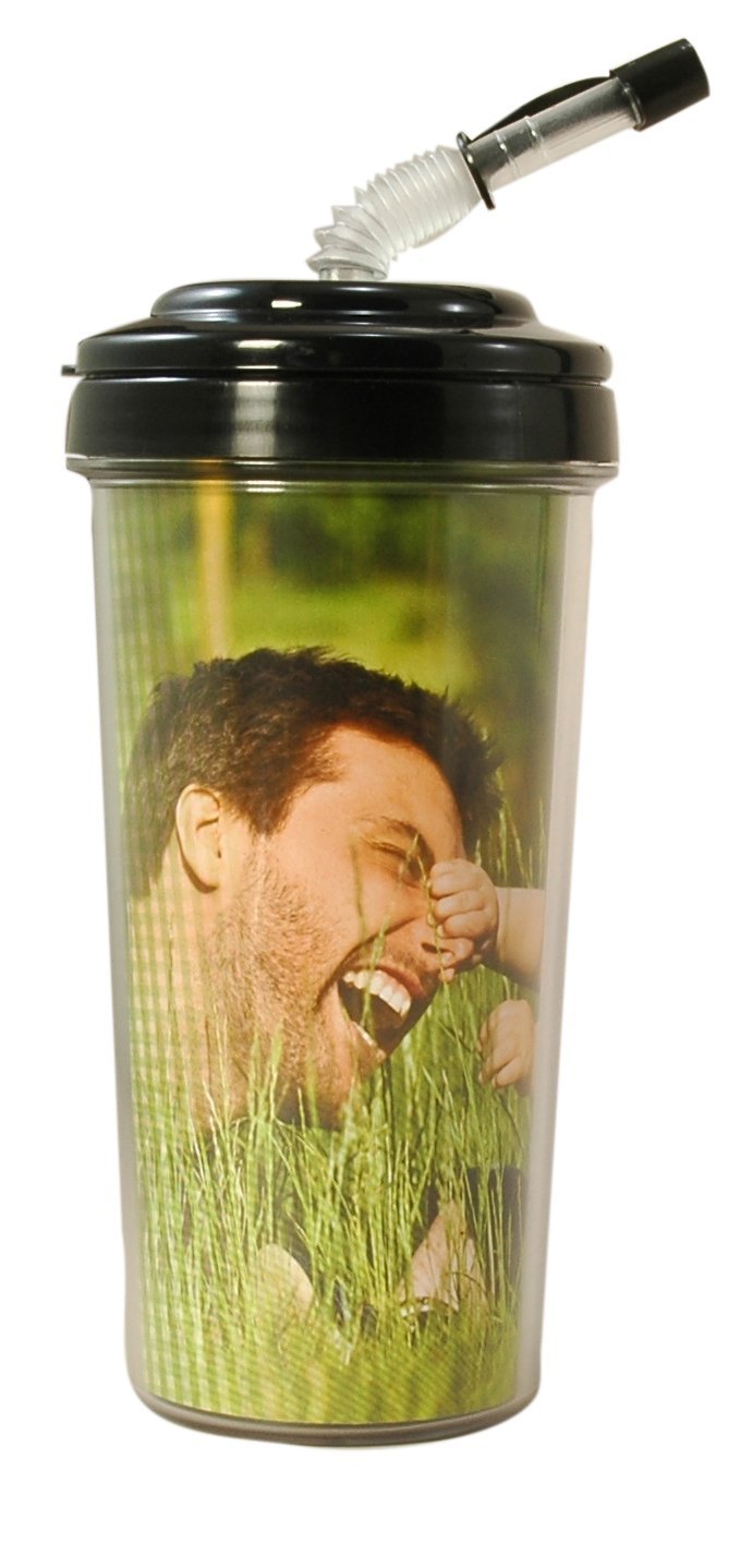 Thermo-Temp 20 oz. Create Your Own Travel Tumbler with Bendy Straw in Black
