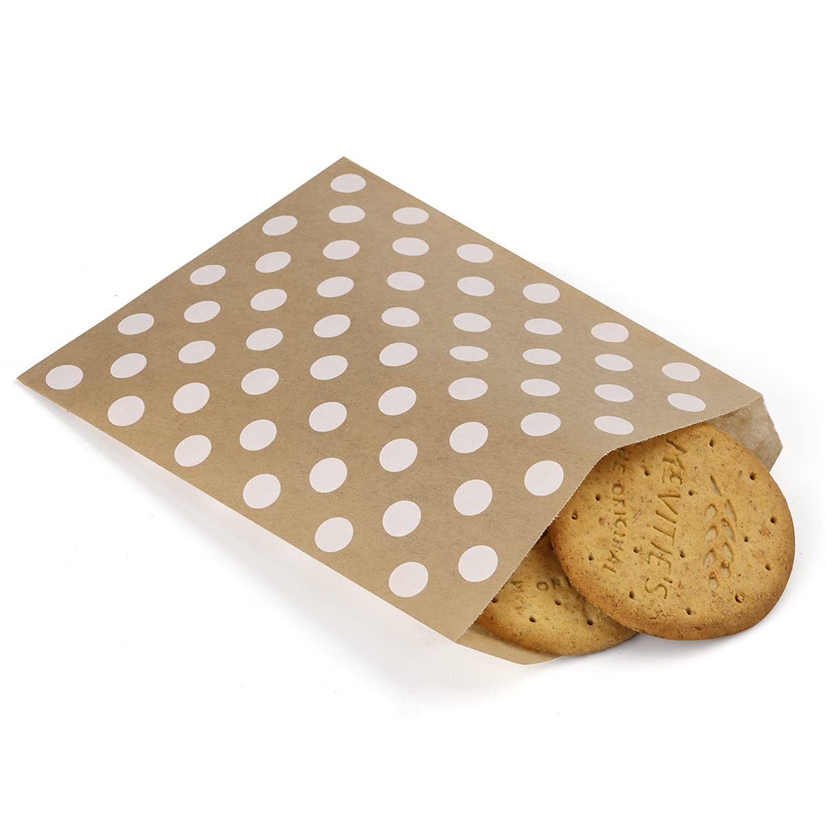 Bagdream 5.5X7.75 Inches Kraft Paper Bags Pack Of 100 Flat Greaseproof Paper Bags Greaseproof Envelopes, Paper Snack Bags Cookie