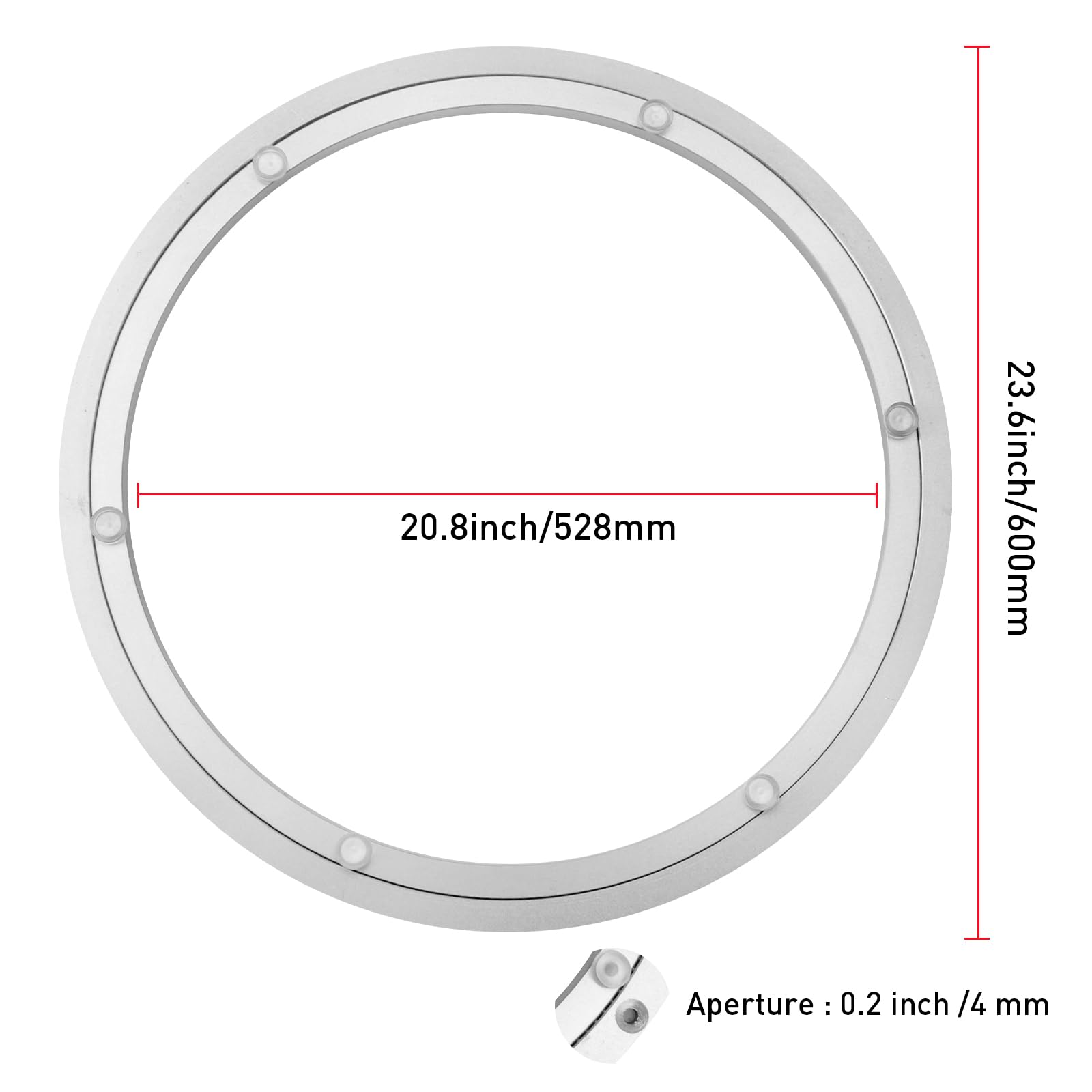 Tambee 24 Inch Lazy Susan Hardware Aluminum Bearing Metal Rotating Turntable Bearing Swivel Plate Hardware Lazy Susan Bearing La