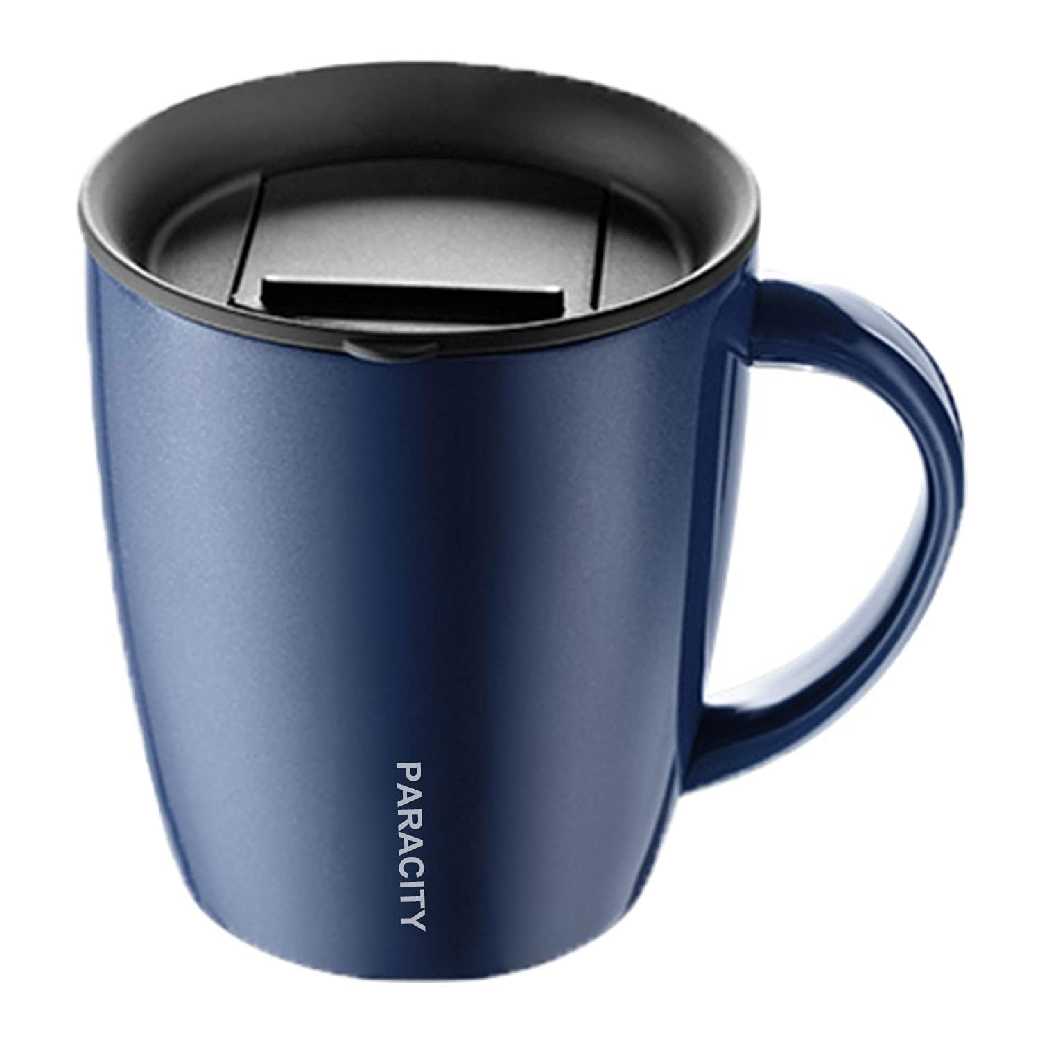 PARACITY Insulated Coffee Mug Stainless Steel Coffee Mug with Lid Handle Double Wall Vacuum Travel Mug Camping Tumbler Cup Men W