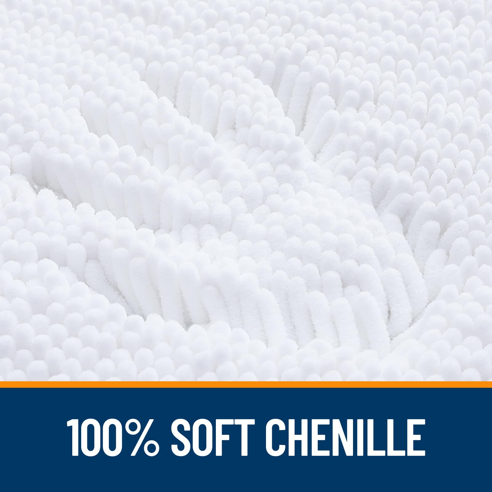 Olanly Toilet Rugs U-Shaped 24X20, Extra Soft Absorbent Chenille Contour Bathroom Rugs For Toilet, Dry Quickly, Machine Washable