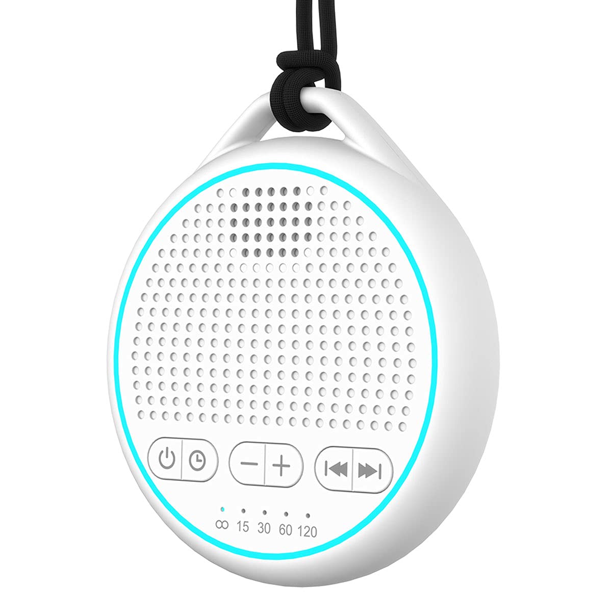 Fourair White Noise Sound Machine With 25 Soothing Sounds Powered By Usb Or Battery Portable Lanyard For Travel 32 Volume Levels