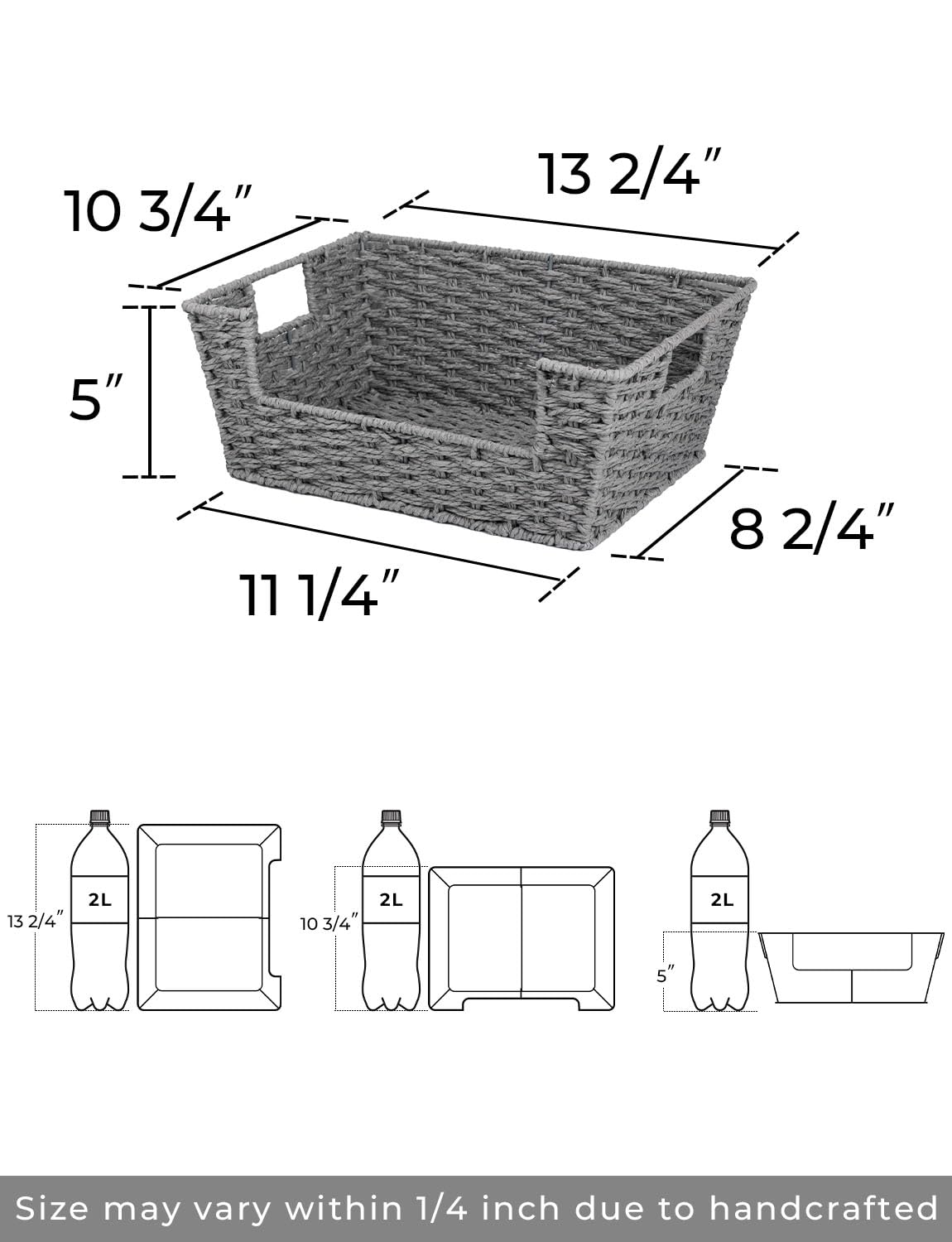 Storageworks Wicker Baskets For Storage, Pantry Baskets Organization And Storage, Pantry Storage Baskets, Handwoven Wicker Baske