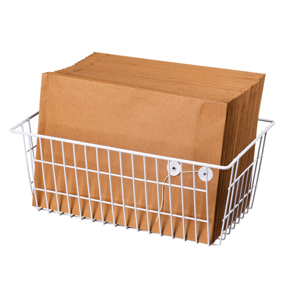 SANNO Freezer Baskets Pantrty Storage Baskets Bins Farmhouse Metal Wire Basket Freezer Storage Wire Baskets Organizer Wire Storage Basket for Kitchen Pantry Organizer Bins 14''x11''x6''