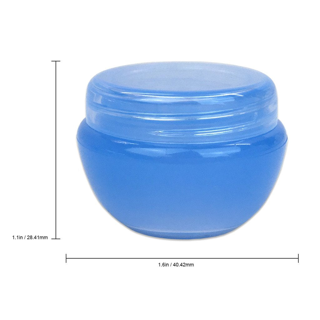 Beauticom 24 Pieces 10G/10Ml Blue Frosted Container Jars With Inner Liner For Lotion, Toners, Lip Balms, Makeup Samples - Bpa Fr