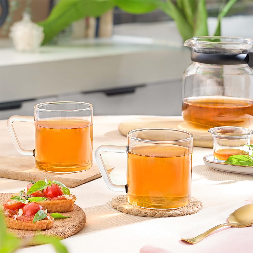 Borosil 120ml 2pc Classic Espresso Tea and Coffee Mug Set | Made in India Borosillicate Glass, Microwave Safe, Scratch Resistanc