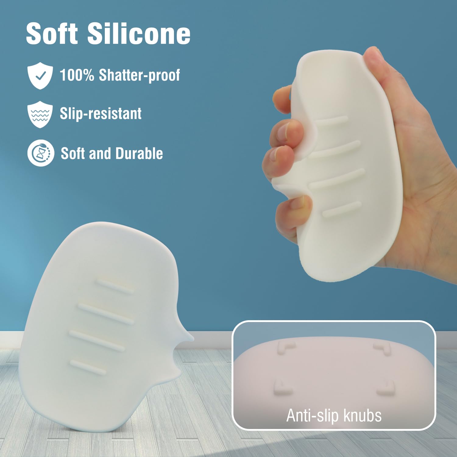 3 Pack Soap Bar Holder, Aimaiaimai Self Draining Soap Dish, Quick Drainage, Soap Dishes For Bathroom, Shower, Silicone Soap Tray