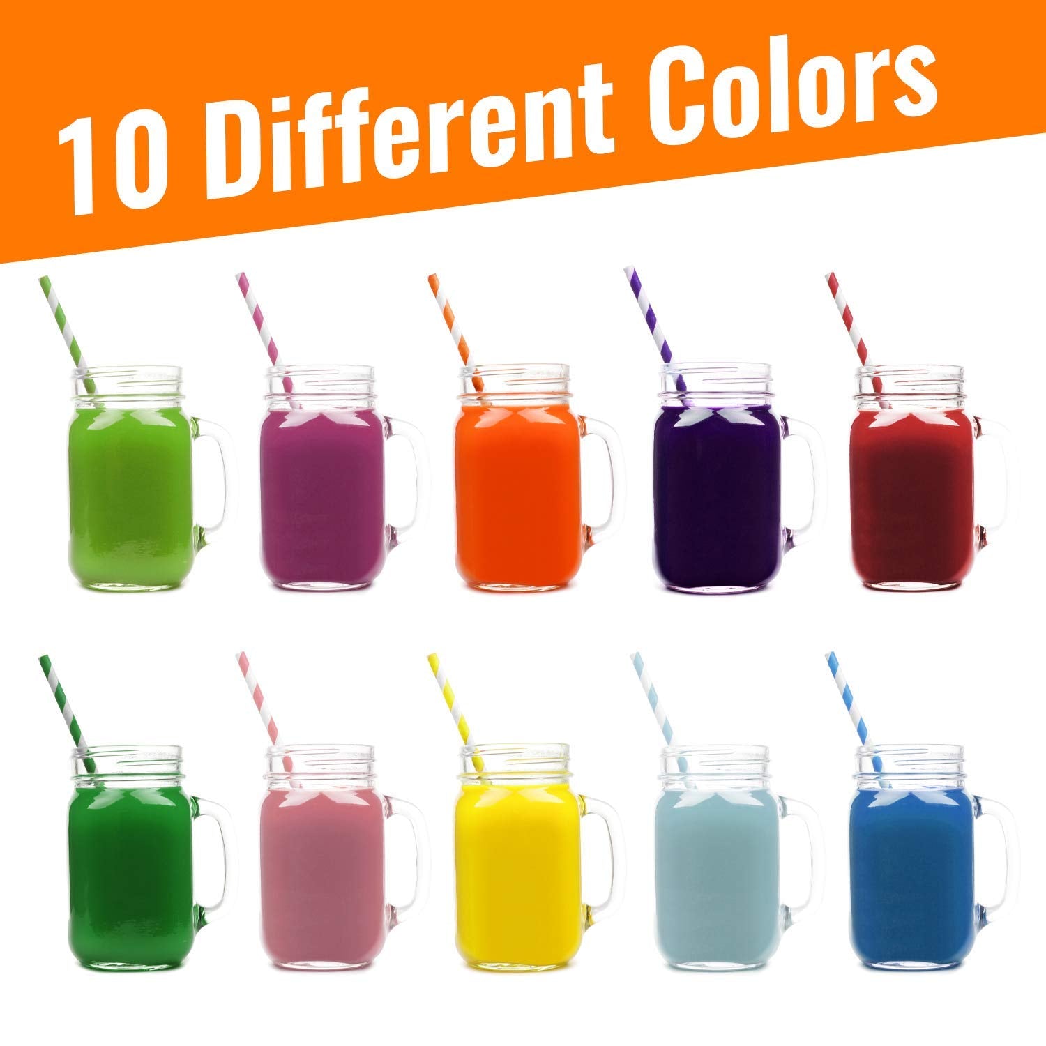 Weemium Paper Straws Disposable 200 Pack - Striped Straws In 10 Colors - Biodegradable, Durable And Eco Friendly - Non-Soggy Pap