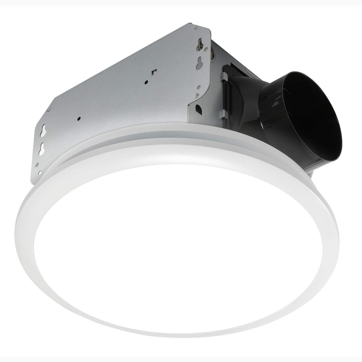 Homewerks 7141-80 Bathroom Fan Integrated Led Light Ceiling Mount Exhaust Ventilation 11 Sones 80 Cfm, White