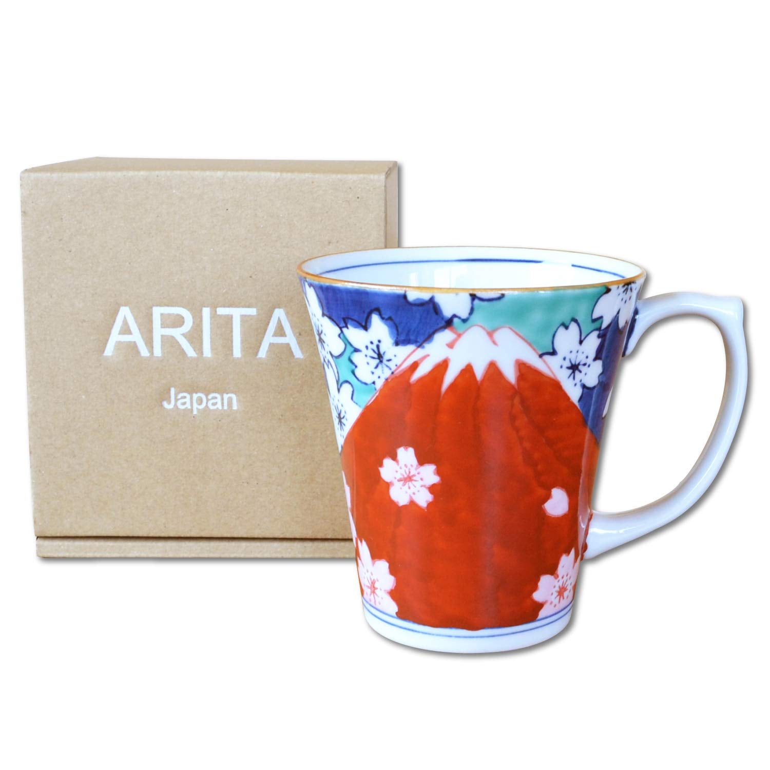 ????????? Mug Ceramic Coffee Japanese Arita Imari Ware Made In Japan Porcelain Nabeshima Mt.Fuji Aka-Fuji