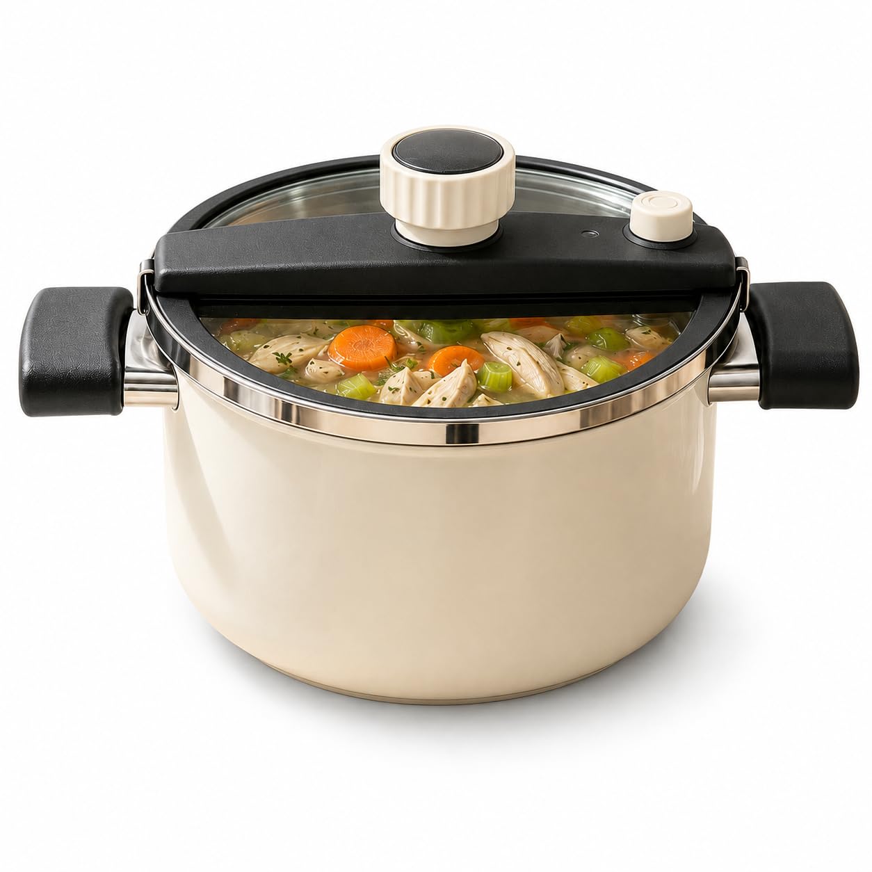 Vniltyc 7.9 Qt Ceramic Nonstick Pressure Cooker with Locking Glass Lid