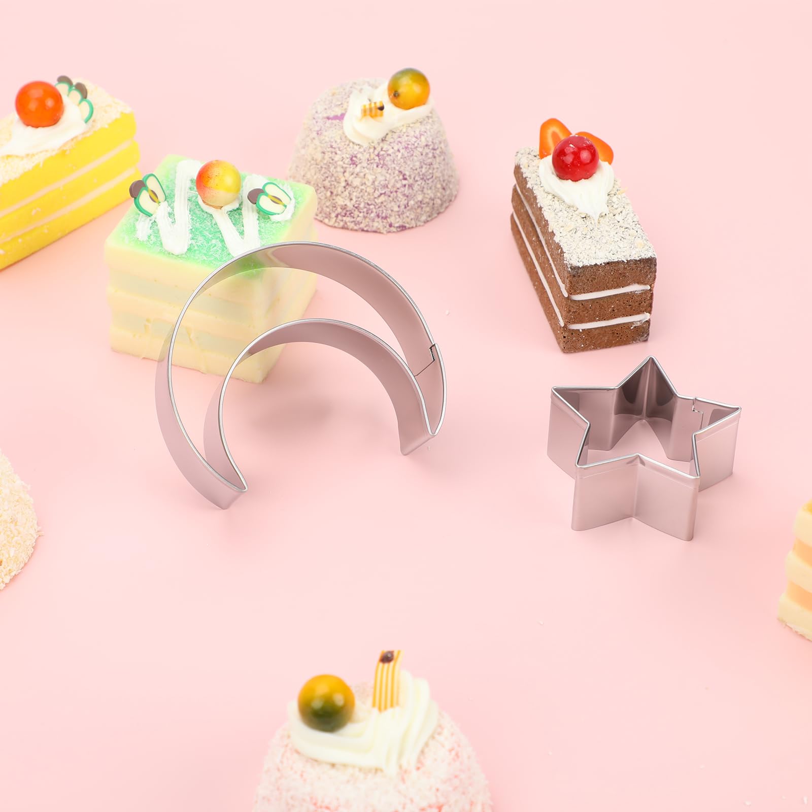 Moon And Star Cookie Cutters Shapes For Baking,Stainless Steel Biscuit Cutters For Baking,Night Sky Theme Cutters Molds For Baby