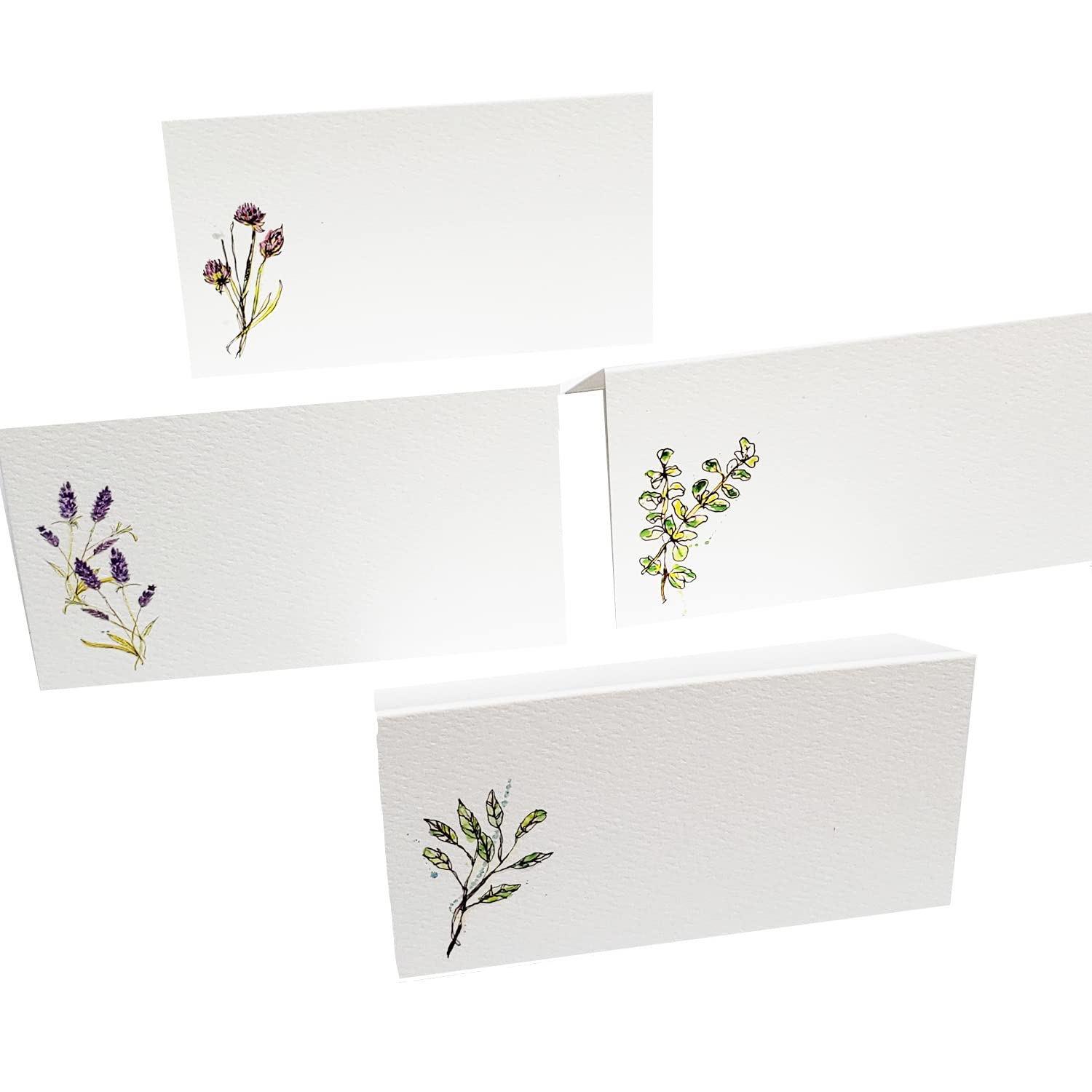 Herb Place Cards (4 Herbs) For Dinner Parties And Events. Table Tent Style, Scored For Easy Folding. Available In Packages Of 12