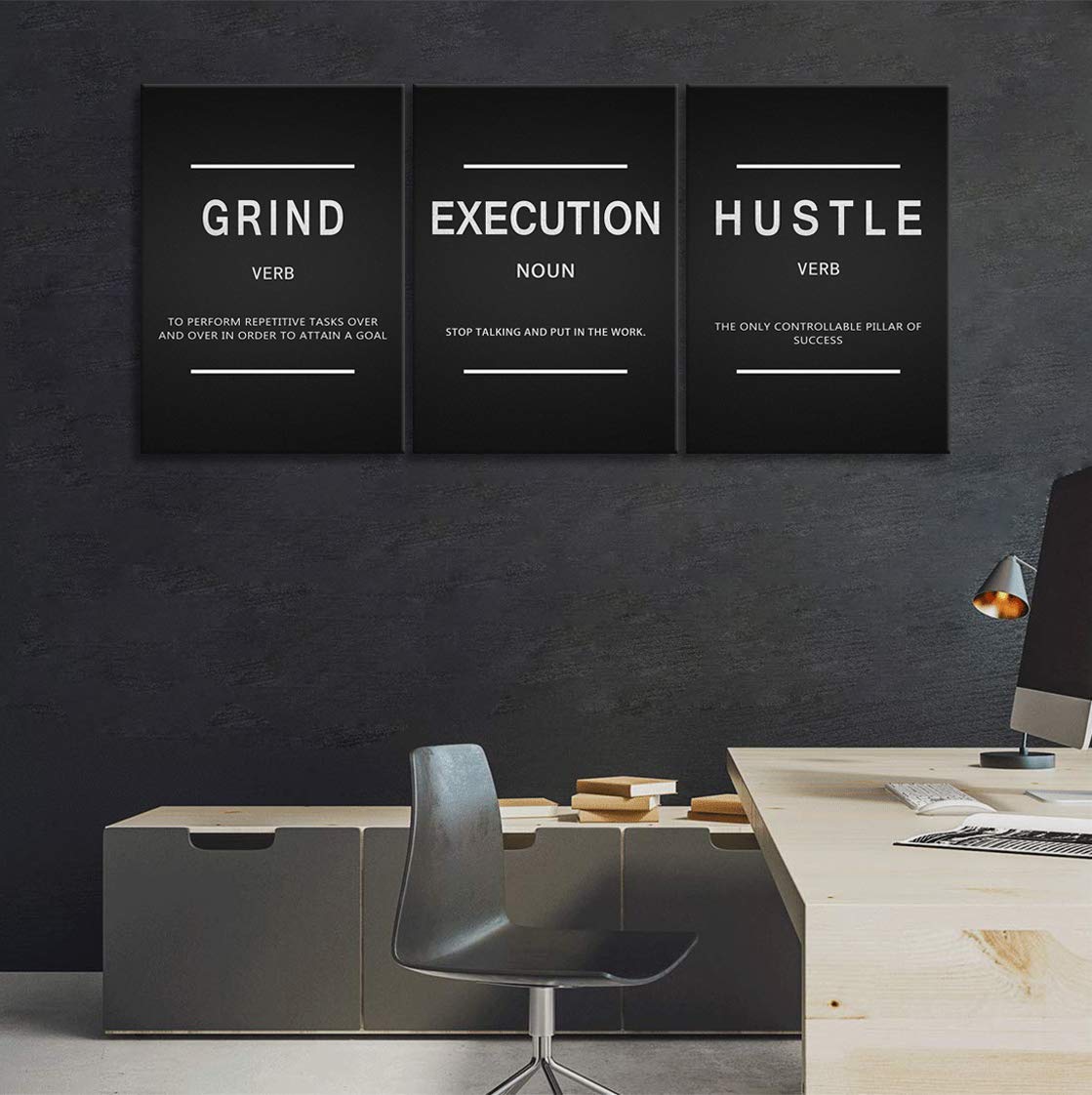 Large Success Quote Inspirational Wall Art Motivational Grind Hustle Execution Painting Entrepreneur Office Posters Prints Canva