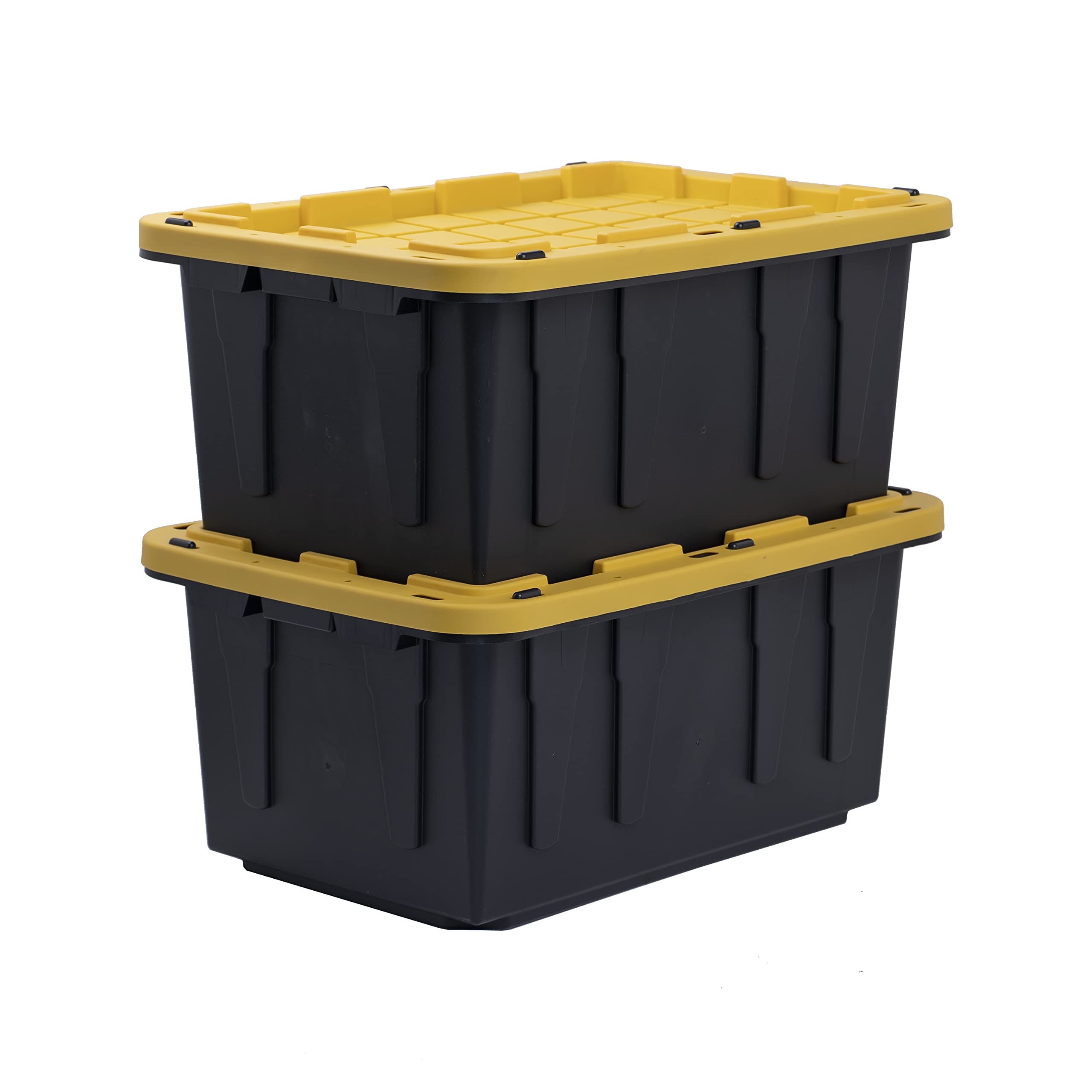 Cx Black & Yellow, 17-Gallon Heavy Duty Tough Storage Container & Snap-Tight Lid, (12.5   H X 18   W X 26.9   D), Weather-Resist