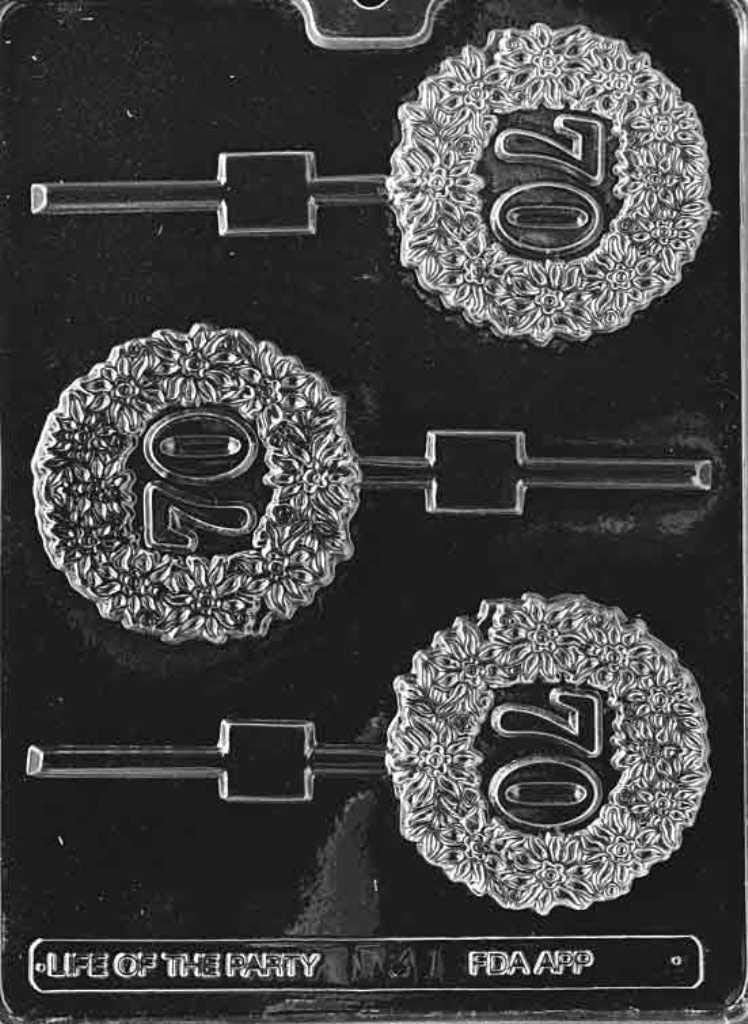Dress My Cupcake Chocolate Candy Mold, 70Th Lollipop
