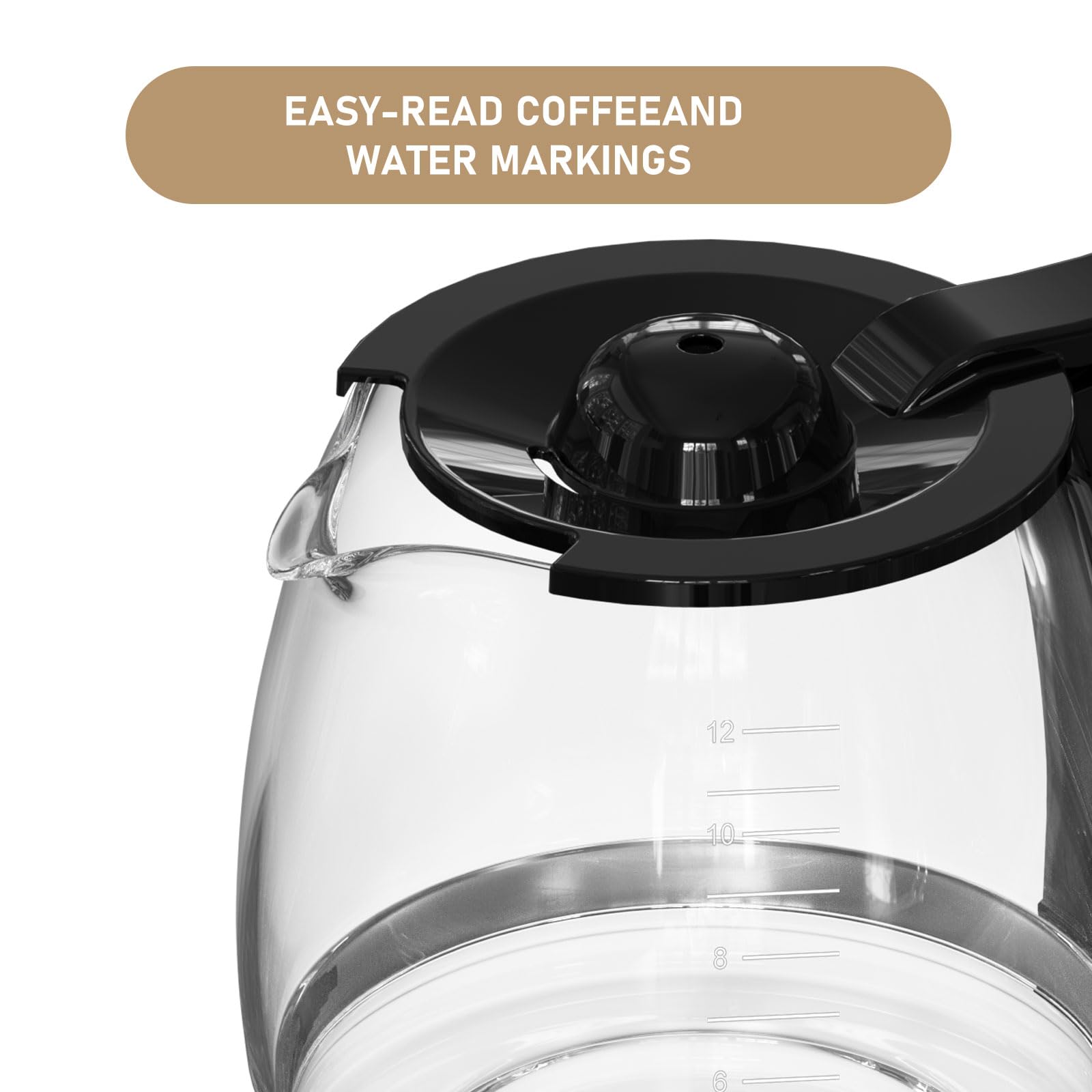 12-Cup Replacement Coffee Carafe Compatible With Hamilton Beach Coffee Maker Pot 49902, 49915, 49905C, Cm4309, 49317, 49467, 496