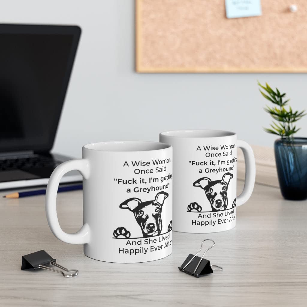 Funny Line Art Greyhound Dog Mom Gifts For Women Puppy Lovers Mother 'S Day 2024 A Wise Woman Once Said Coffee Mug With Fun Quot