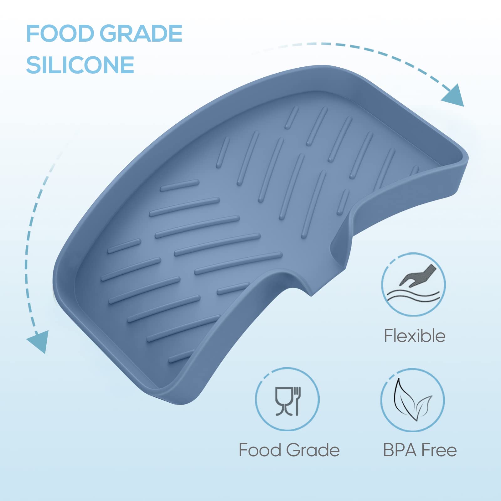 Kitchen Sink Tray Sponge Holder for Kitchen Sink Self Draining Kitchen Soap Tray Premium Silicone Soap Holder for Bathroom Kitchen Counter Sink Caddy Organizer for Dish Soap Bottle Soap Dispenser