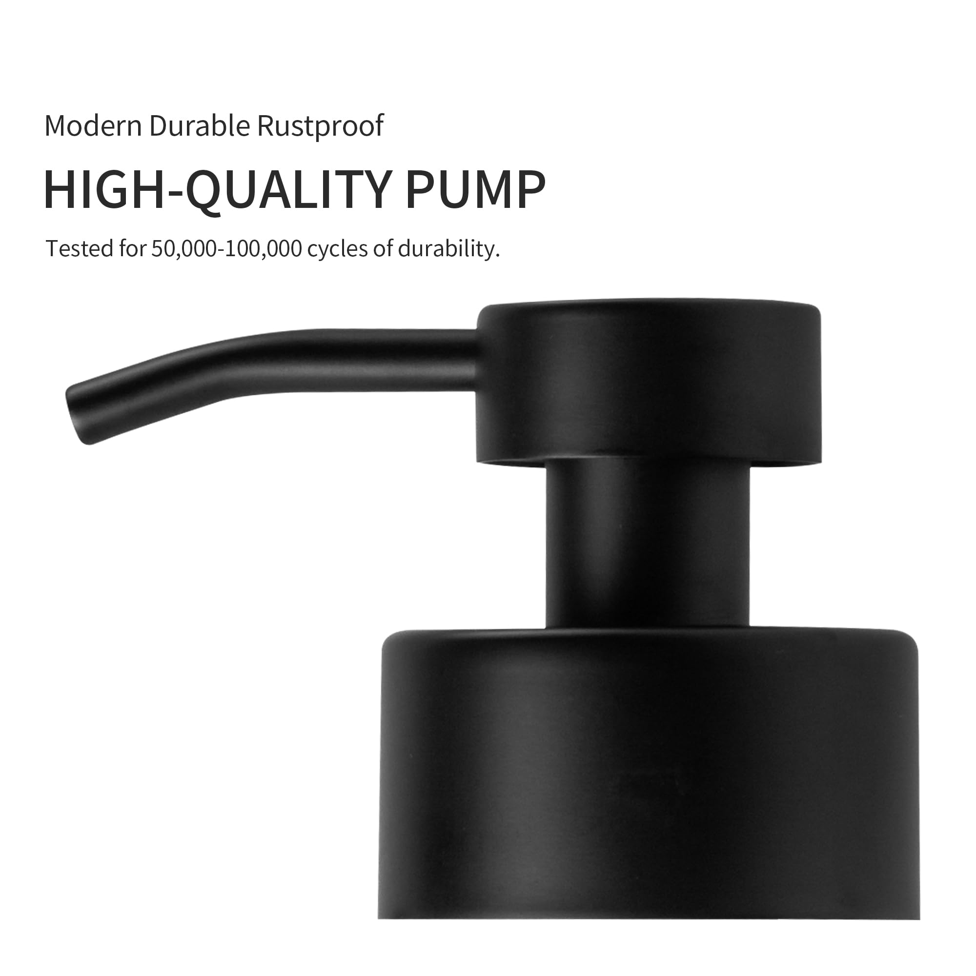 Enra Thick Glass Soap Dispenser With Stainless Steel Pump,12Oz Black Bathroom Hand Liquid Soap Dispensers,Dish Soap Dispenser,So