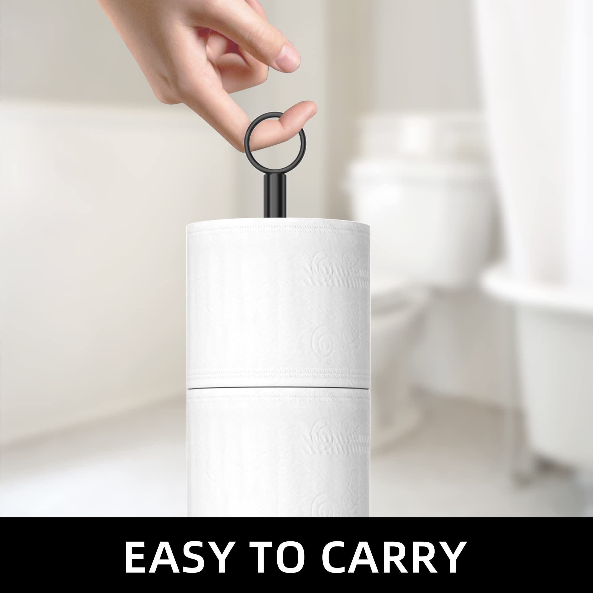Toilet Paper Holder Stand(with Reserve Function)  Free-Standing Toilet Paper Storage Holder  Stainless Steel Toilet Roll Holder Stand for Bathroom & Toilet Spare Rolls Storage
