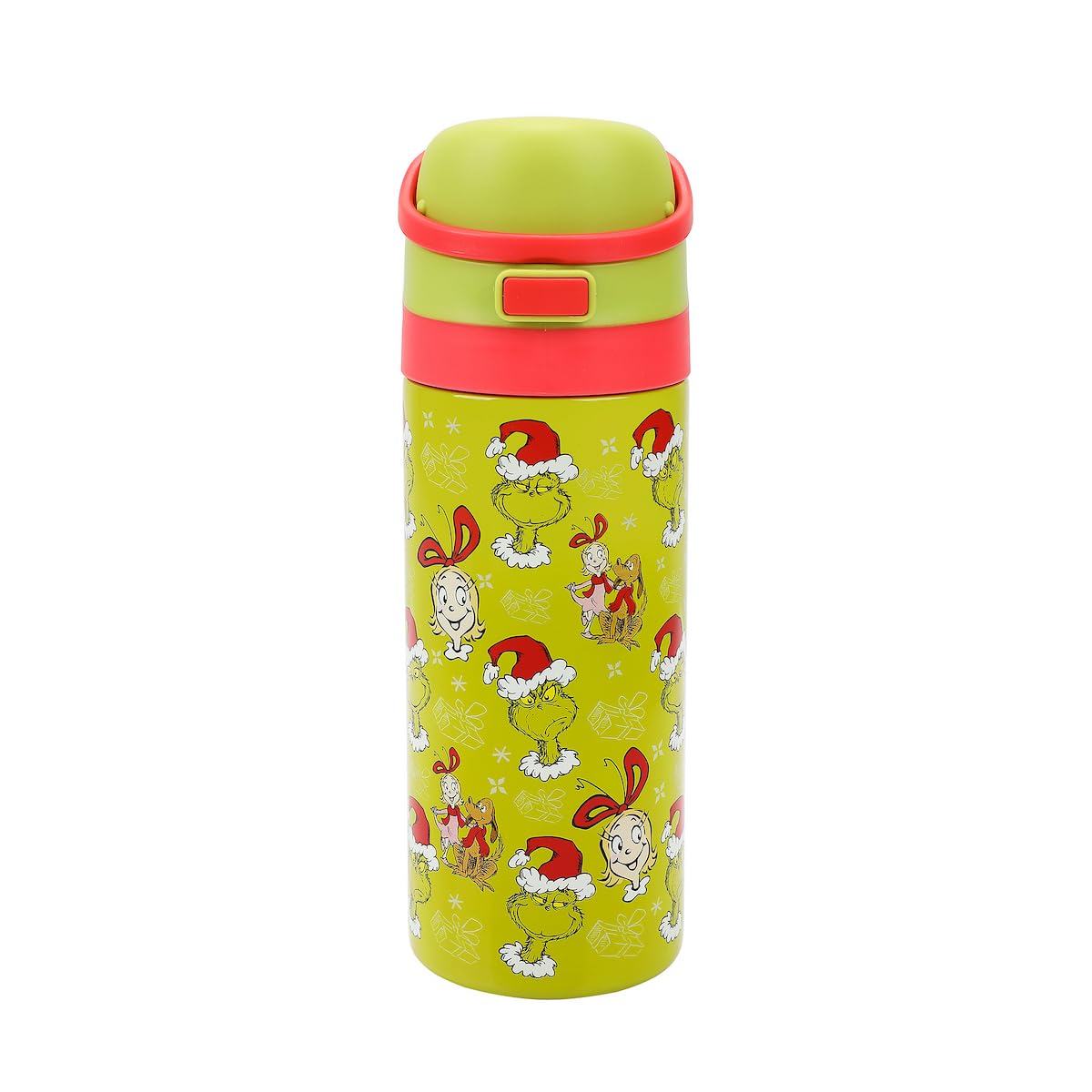 The Grinch & Cindy-Lou Who All-Over Print Green 24 Oz Stainless Steel Water Bottle