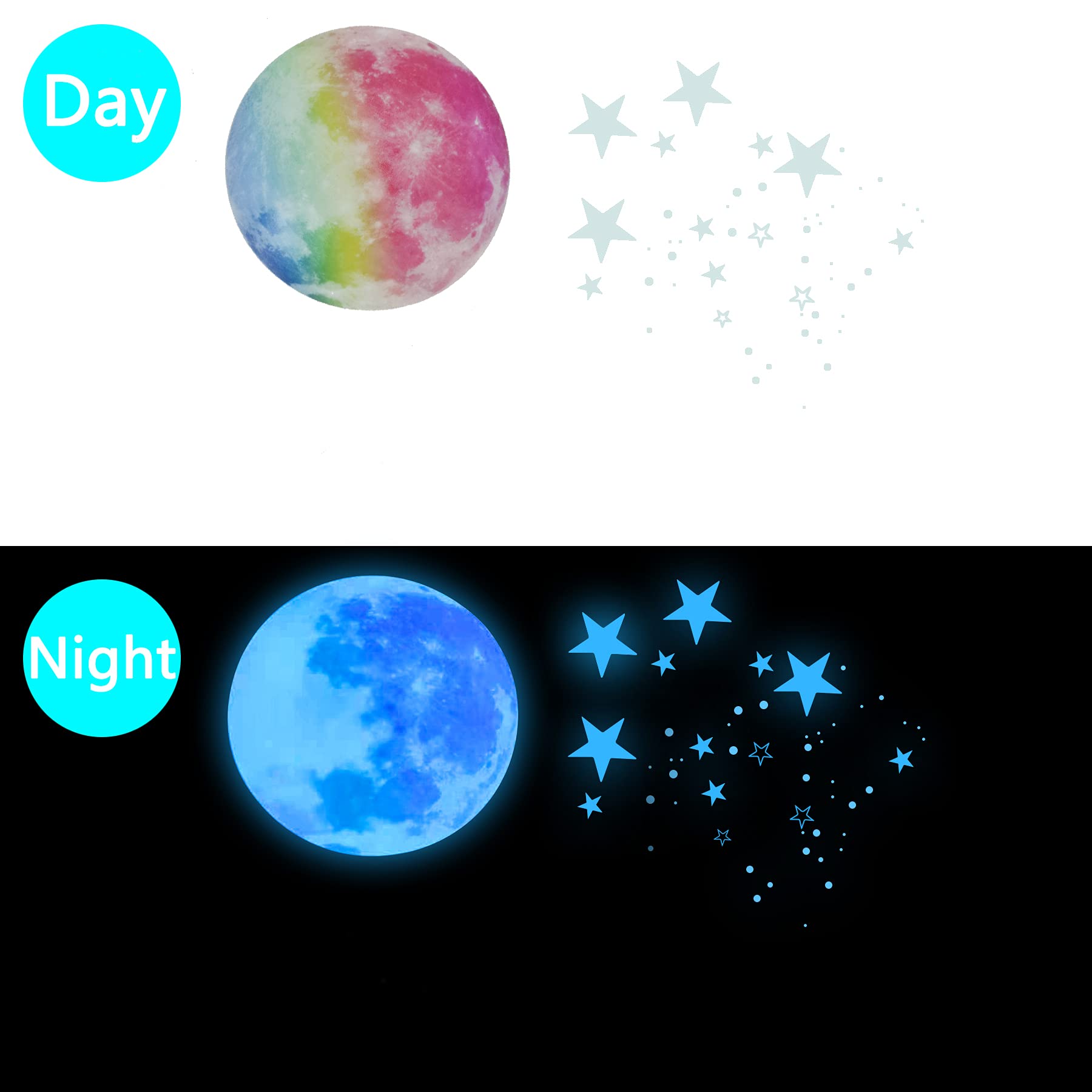 Glow in The Dark Stars for Ceiling Star Decorations for Bedroom Kids Boys Girls Room Decor Cool Things for Your Room Wall Stickers for Bedroom Play Room Living Room Wall Decorations Baby Room Decor