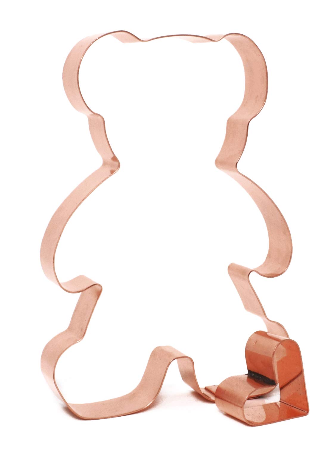 Valentines Day Teddy Bear Cookie Cutter With Mini Heart 3.75 X 5.25 In Made In Usa Handcrafted Teddy Bear Gifts For Bakers And L
