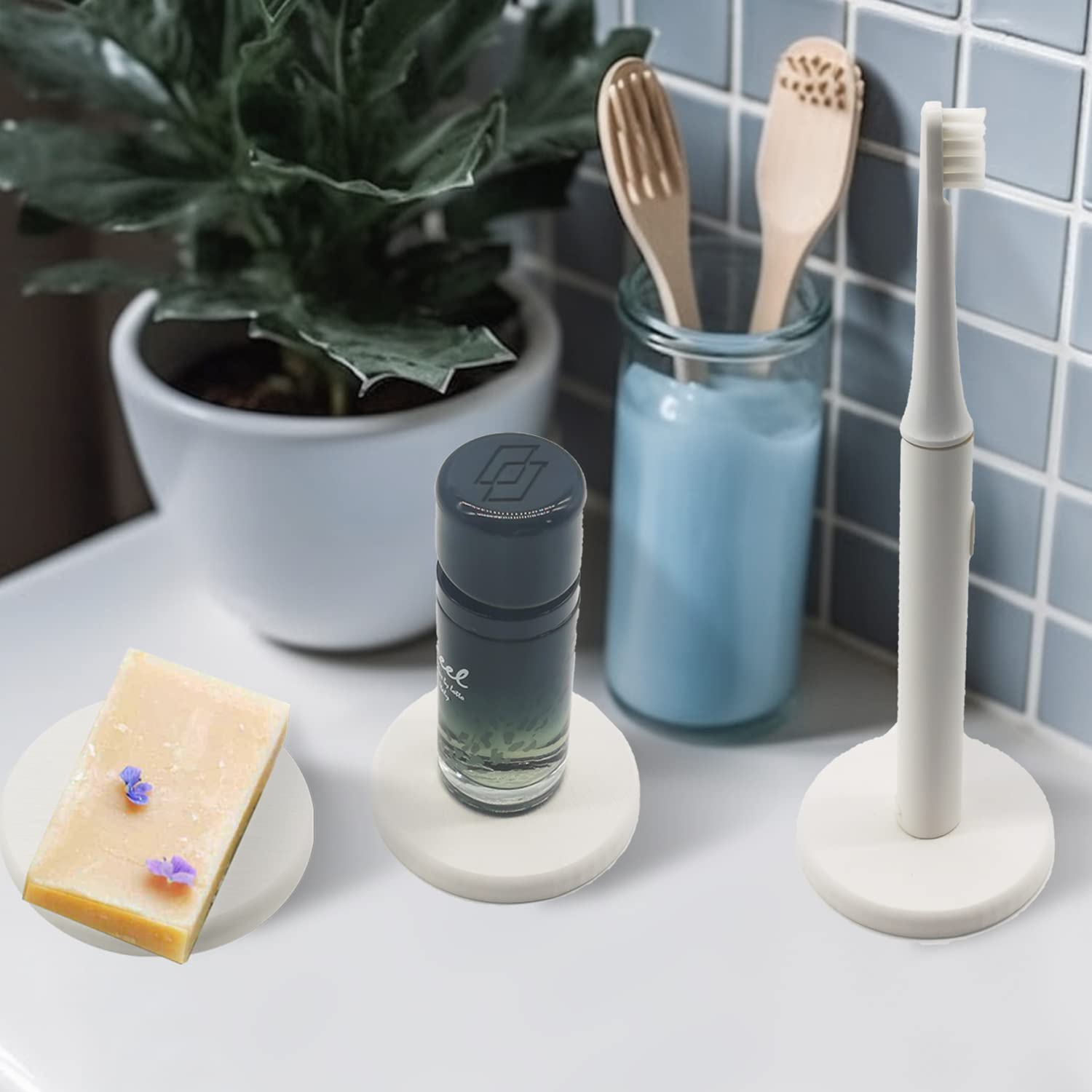 Mucco Water Absorbing Stone Tray For Sink, Water Absorbent Diatomite Coasters, Premium Diatomaceous Earth Soap Holder Dish,Fast