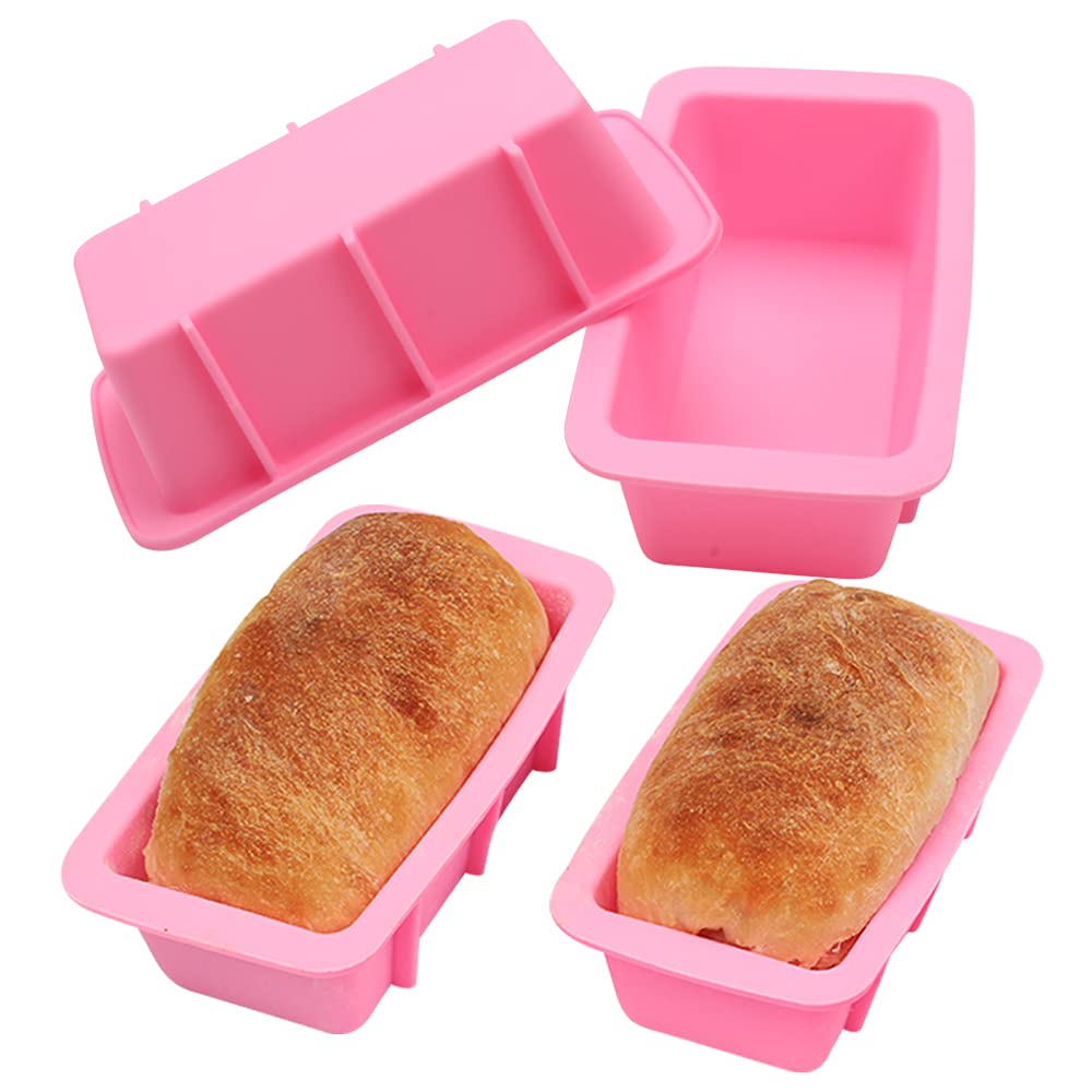 Baker Depot Silicone Mini Bread Loaf Pans For Baking Nonstick Small Toast Cake Bakeware 6.5 Inch Rectangle Mould Diy Handmade So