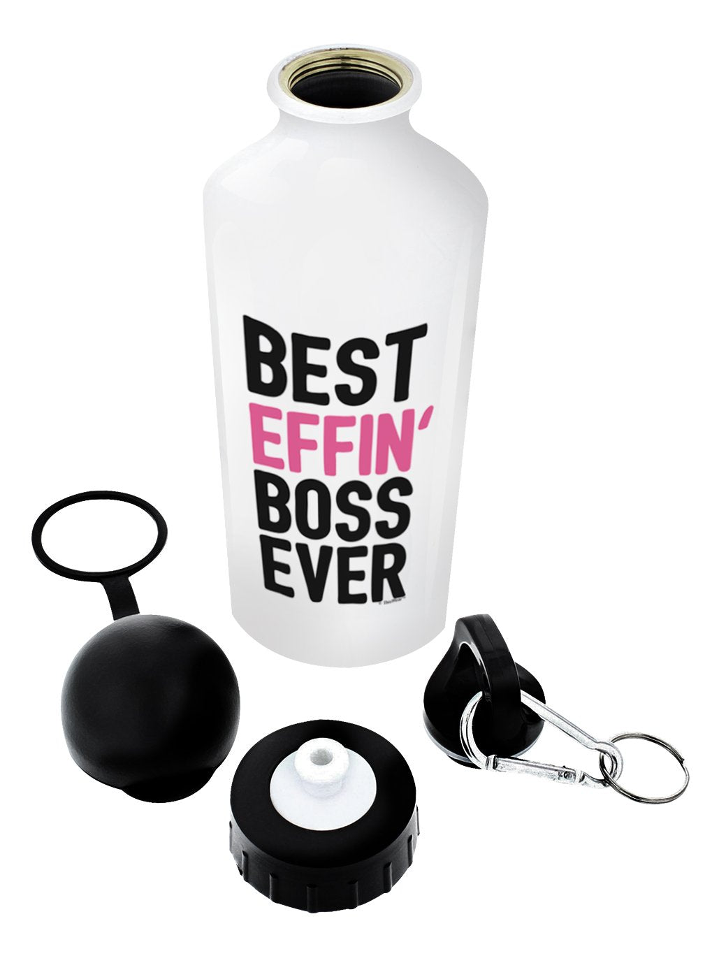 Boss Gifts For Women Best Effin' Boss Ever Boss Birthday Gifts For Women Gift Aluminum Water Bottle With Cap & Sport Top Pink