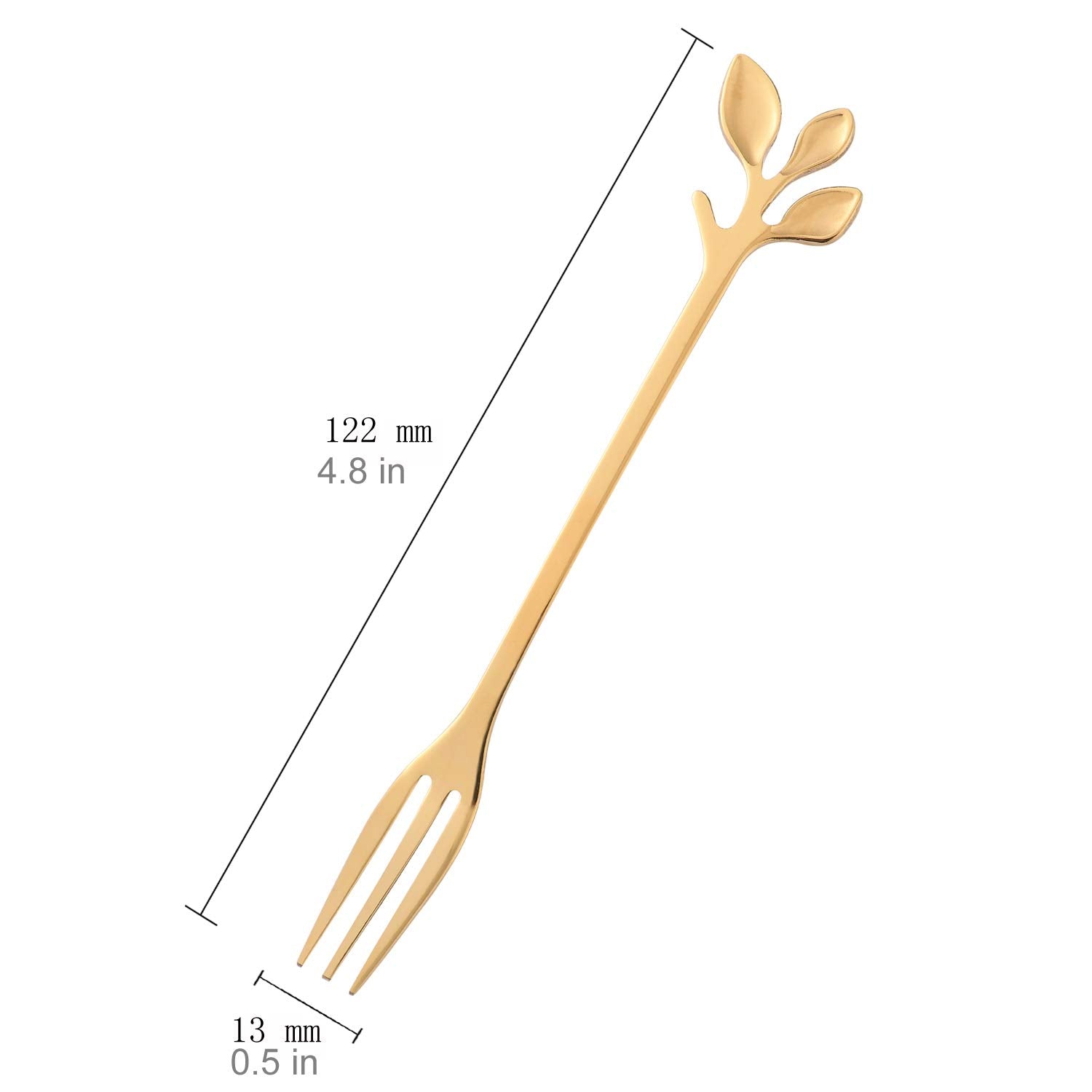 Gold Stainless Steel Dessert Fruit Forks Set Of 8, Tableware Flatware Party Supplies, 4.7 Inch Specialty Demitasse Stirring Spoo