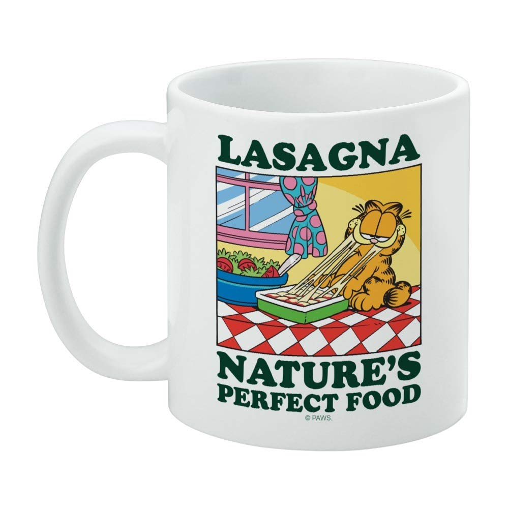 Garfield Lasagna The Perfect Food Ceramic Coffee Mug, Novelty Gift Mugs For Coffee, Tea And Hot Drinks, 11Oz, White