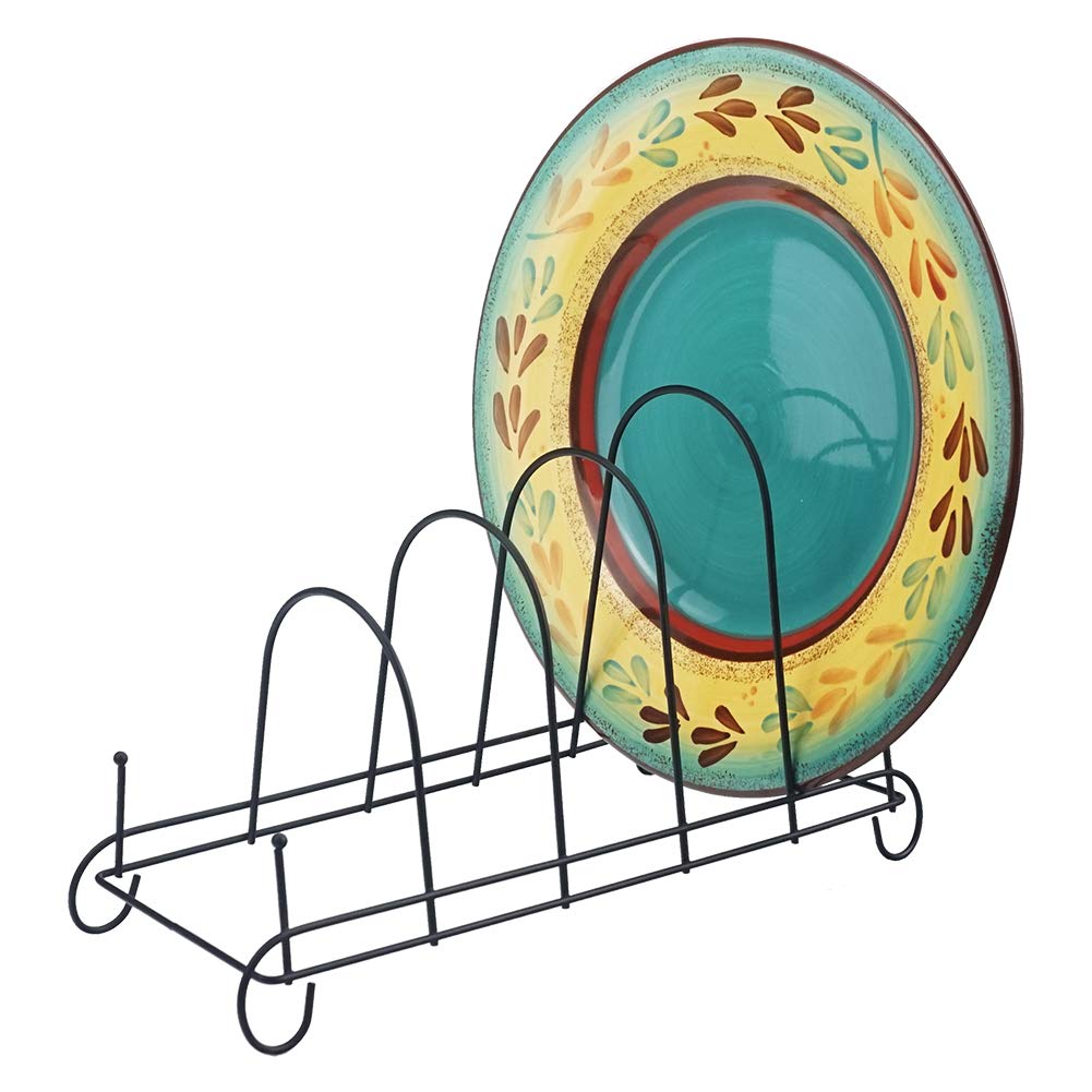 Artliving 5-Tier Metal Scrollwork Dish Rack Plate Rack Display Stand Holder Cabinet Organizer Set Of 2